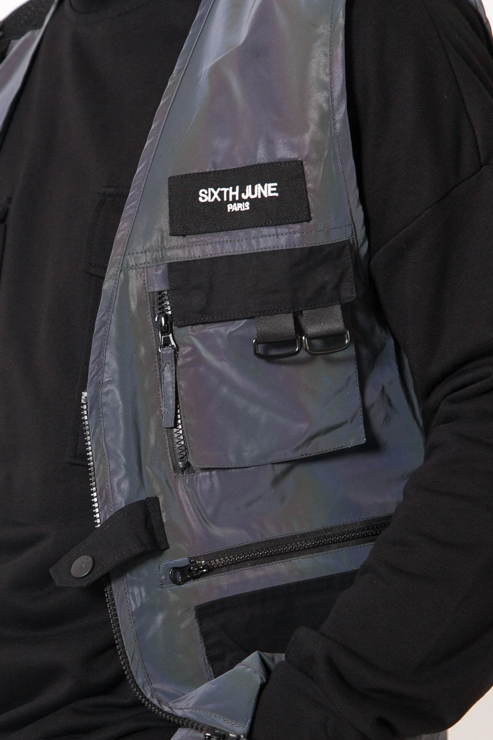 Gilet pétrole multipoches gris très foncé - Image 3