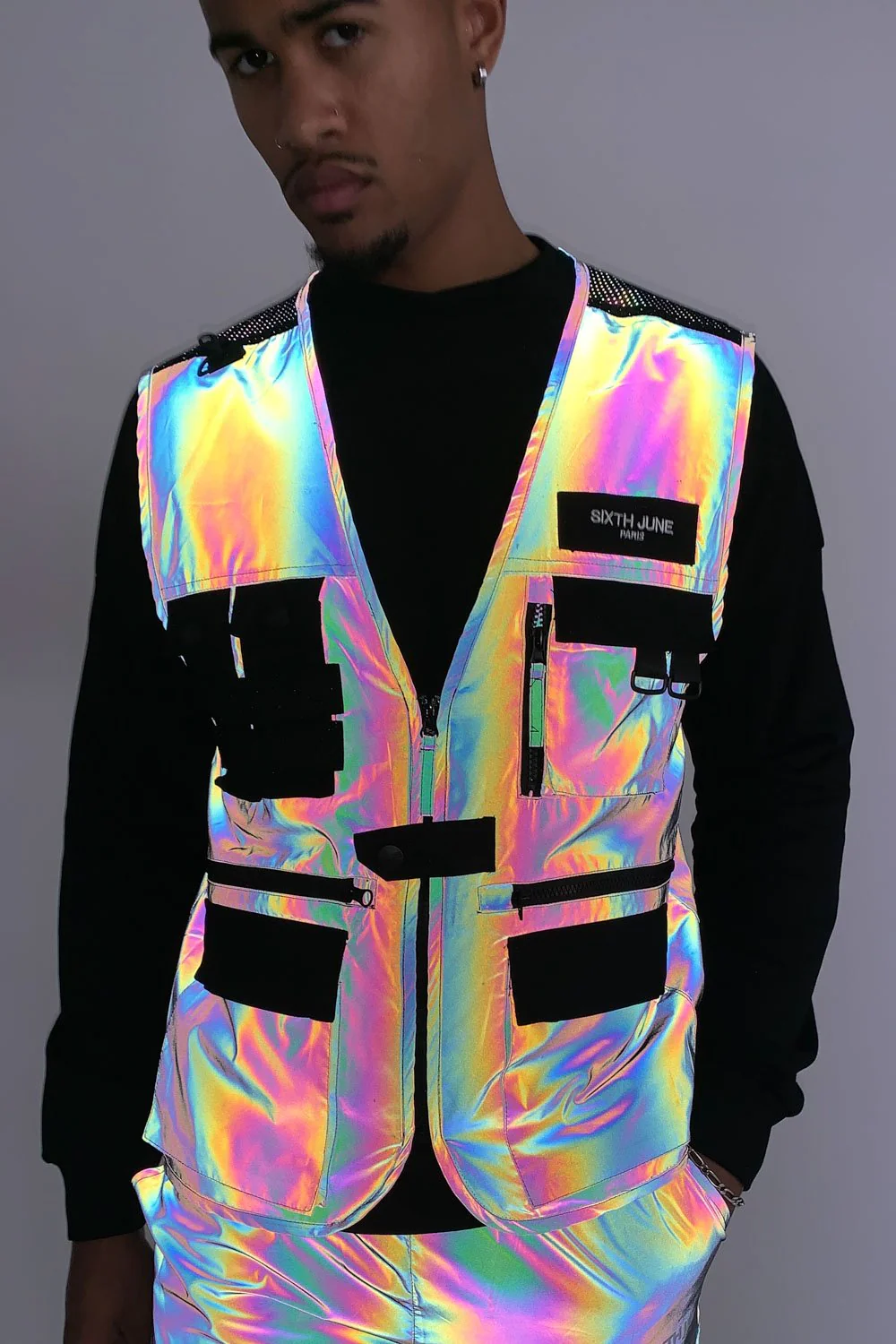Gilet pétrole multipoches gris très foncé - Image 4