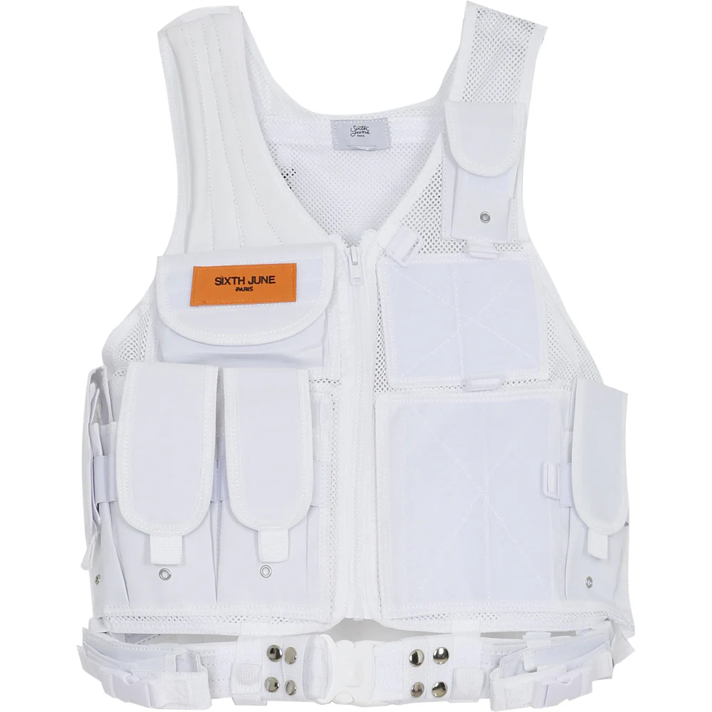 Gilet tactique poches Propaganda blanc
