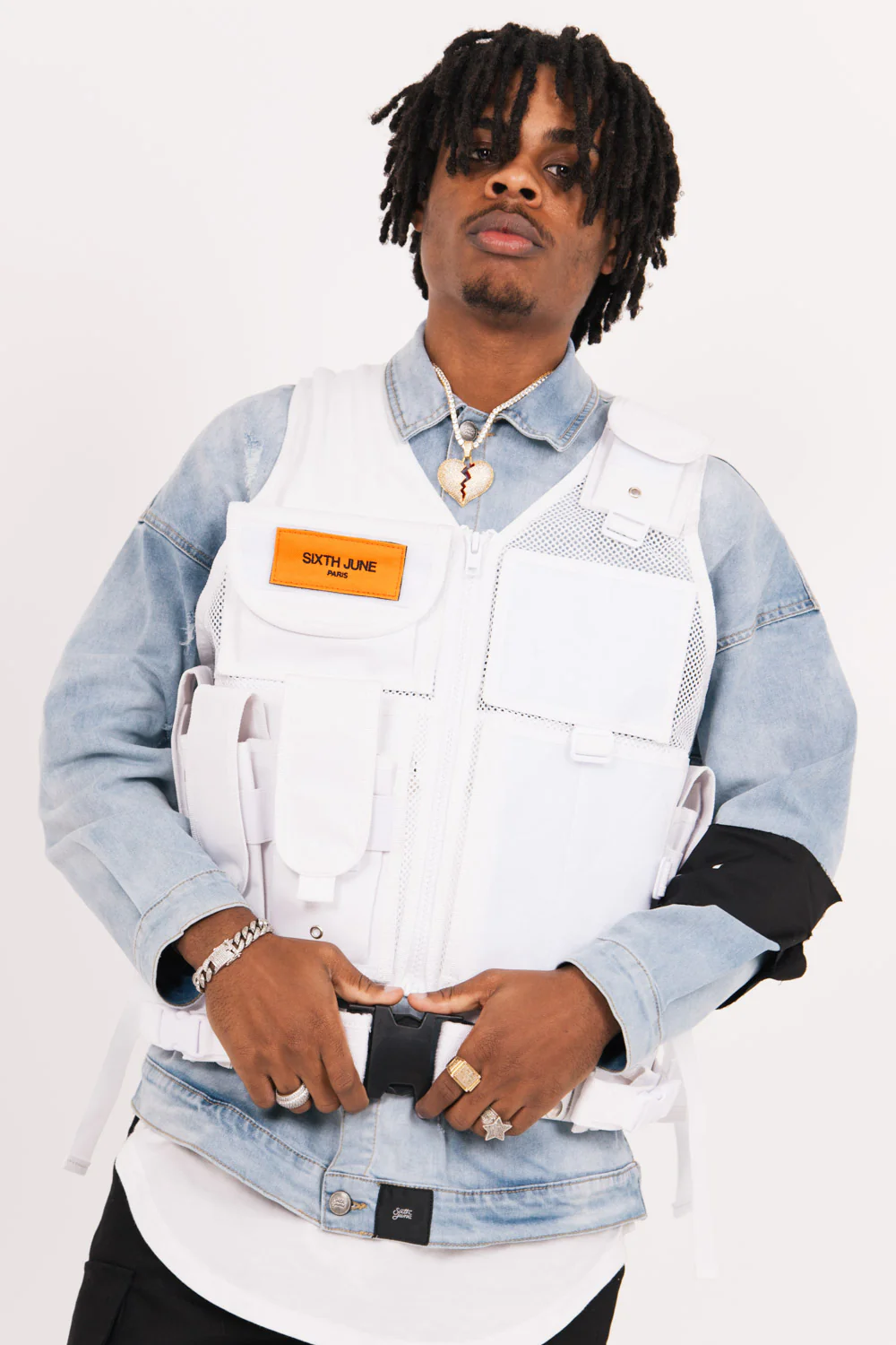 Gilet tactique poches Propaganda blanc - Image 2