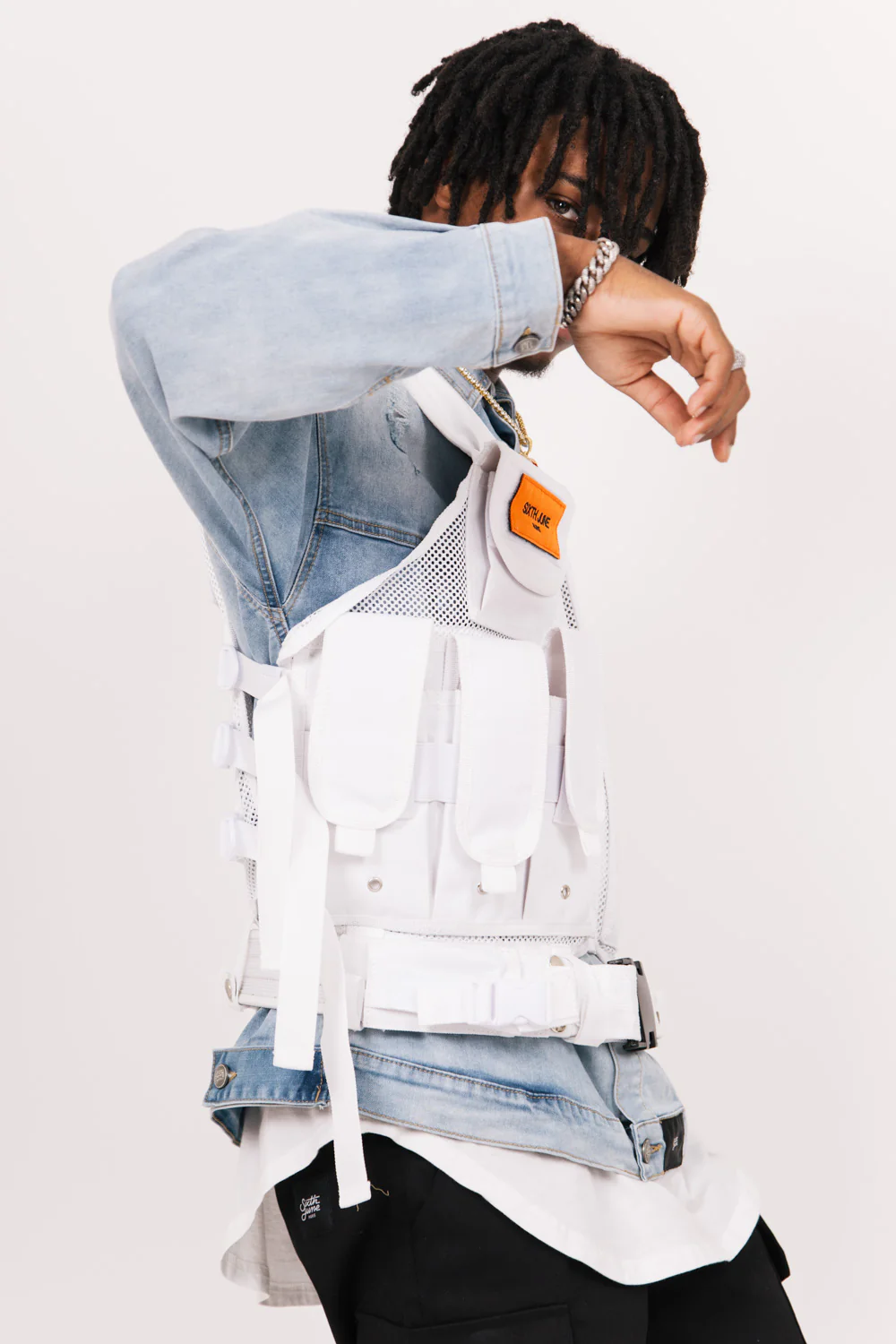 Gilet tactique poches Propaganda blanc - Image 3