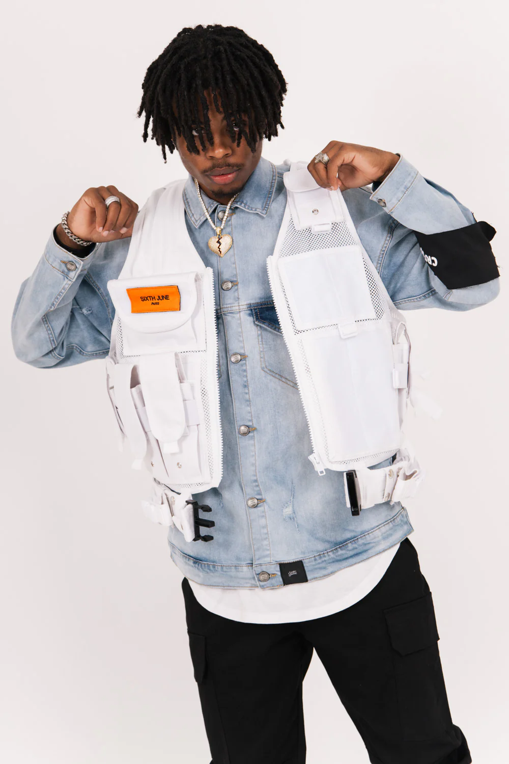 Gilet tactique poches Propaganda blanc - Image 4