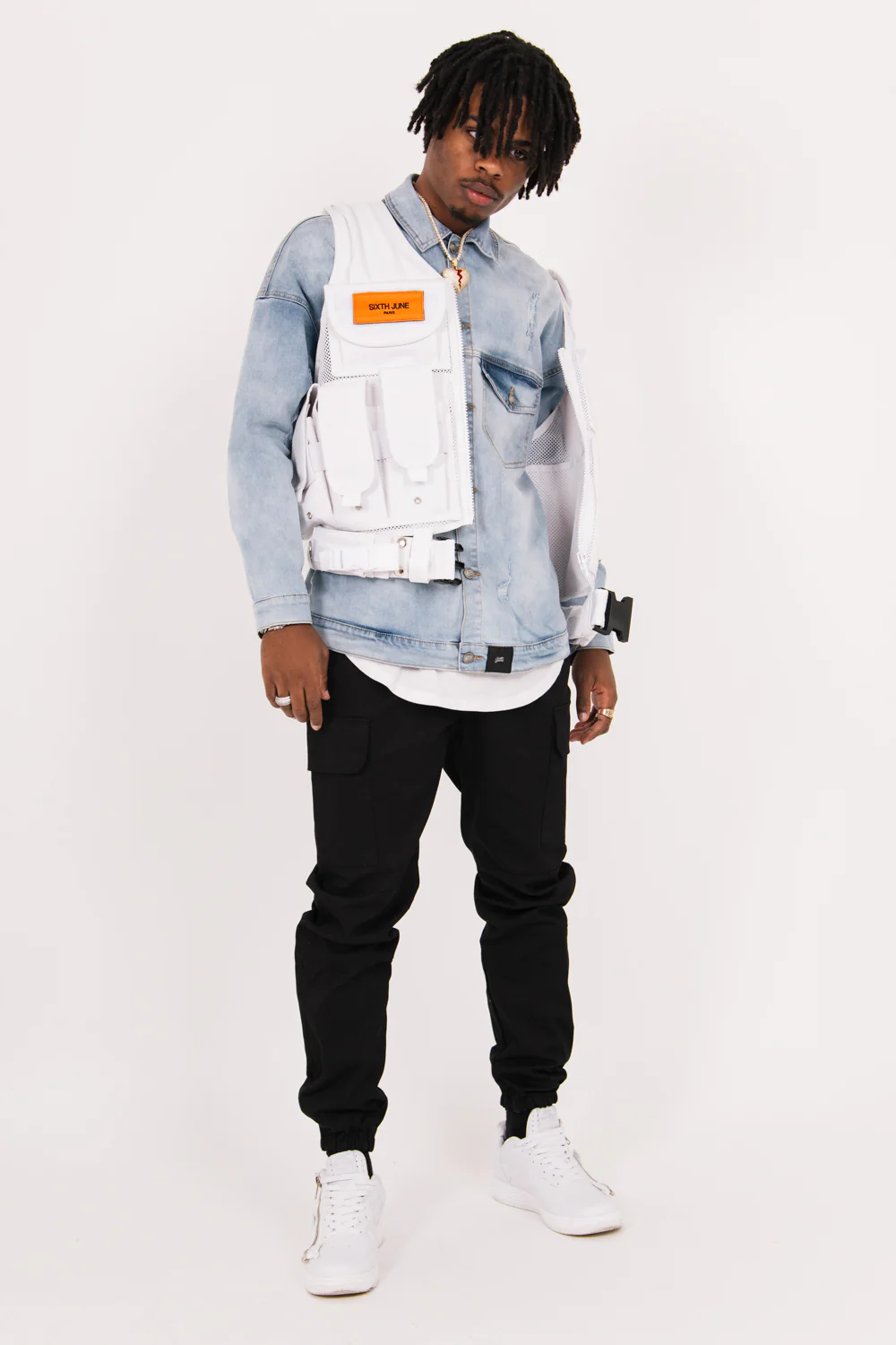 Gilet tactique poches Propaganda blanc - Image 7