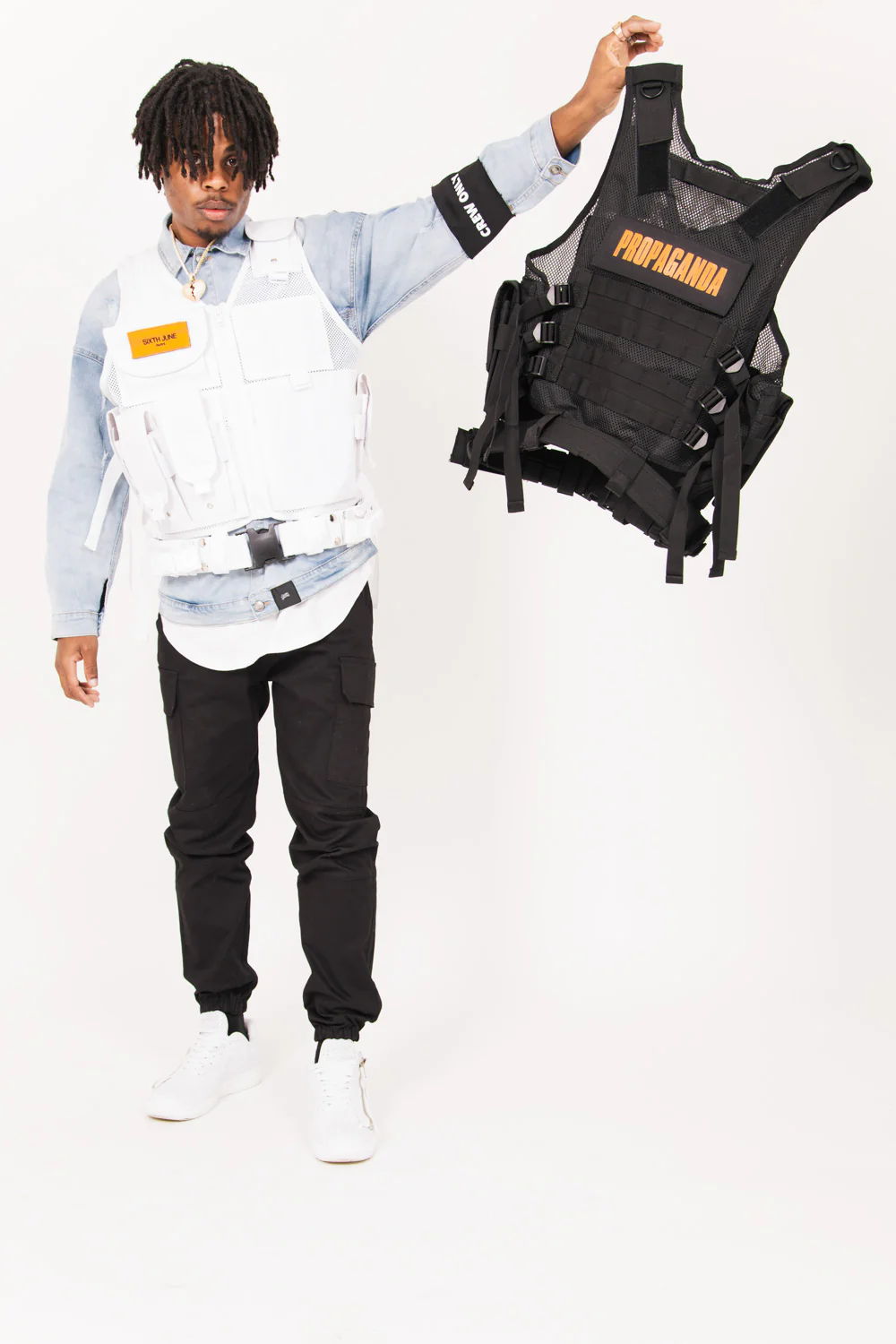 Gilet tactique poches Propaganda blanc - Image 8