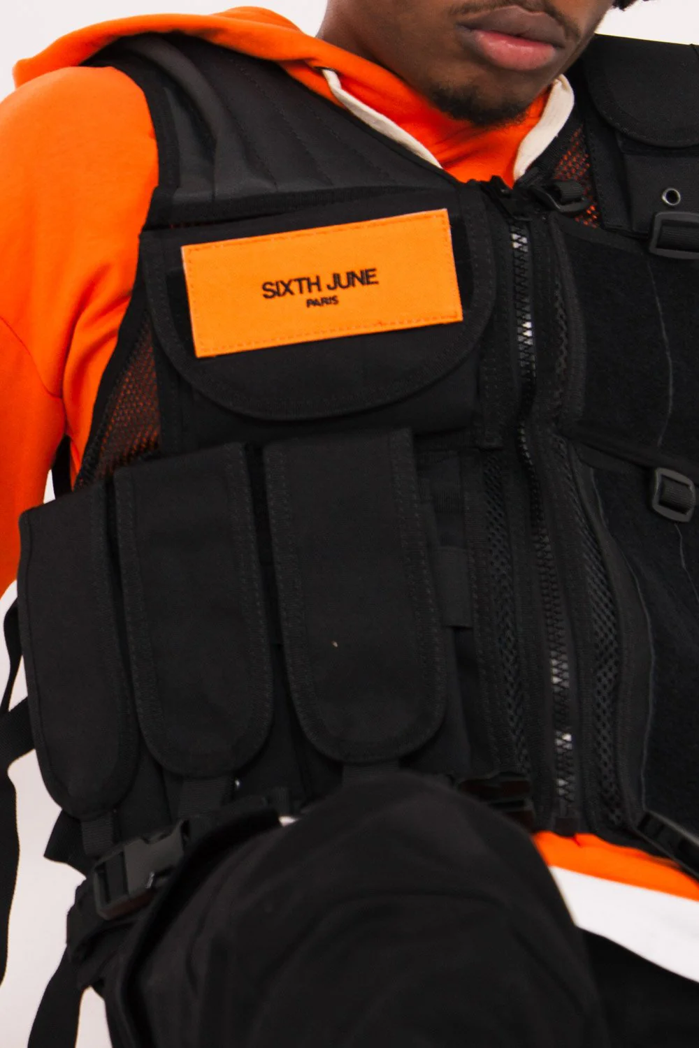 Gilet tactique poches propaganda Noir - Image 3