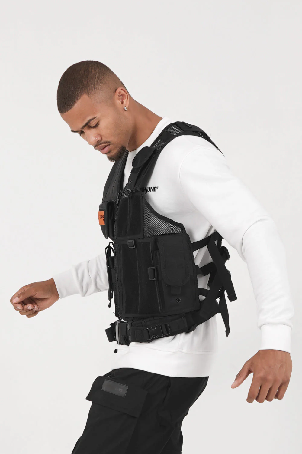 Gilet tactique poches propaganda Noir - Image 4
