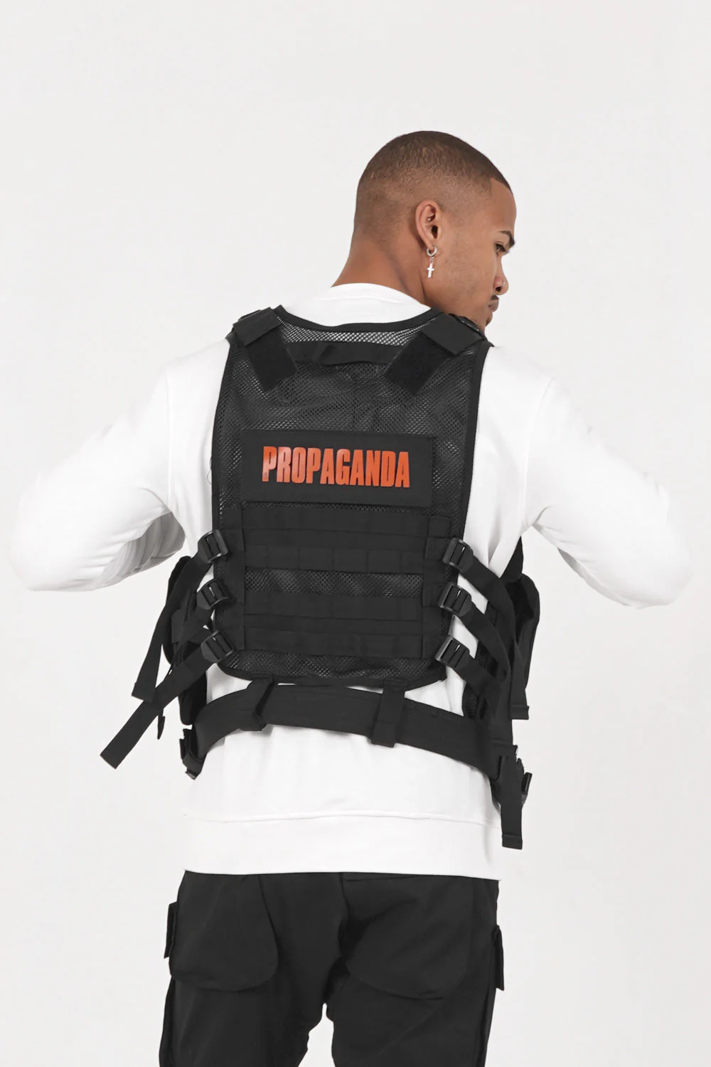 Gilet tactique poches propaganda Noir - Image 5