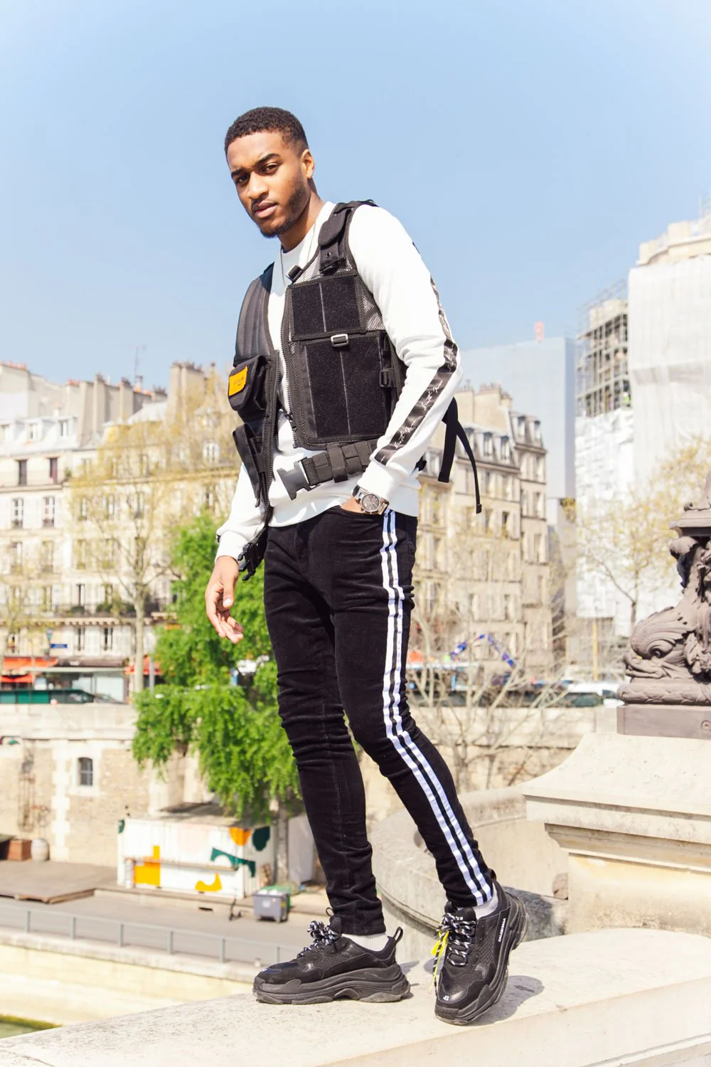 Gilet tactique poches propaganda Noir - Image 6