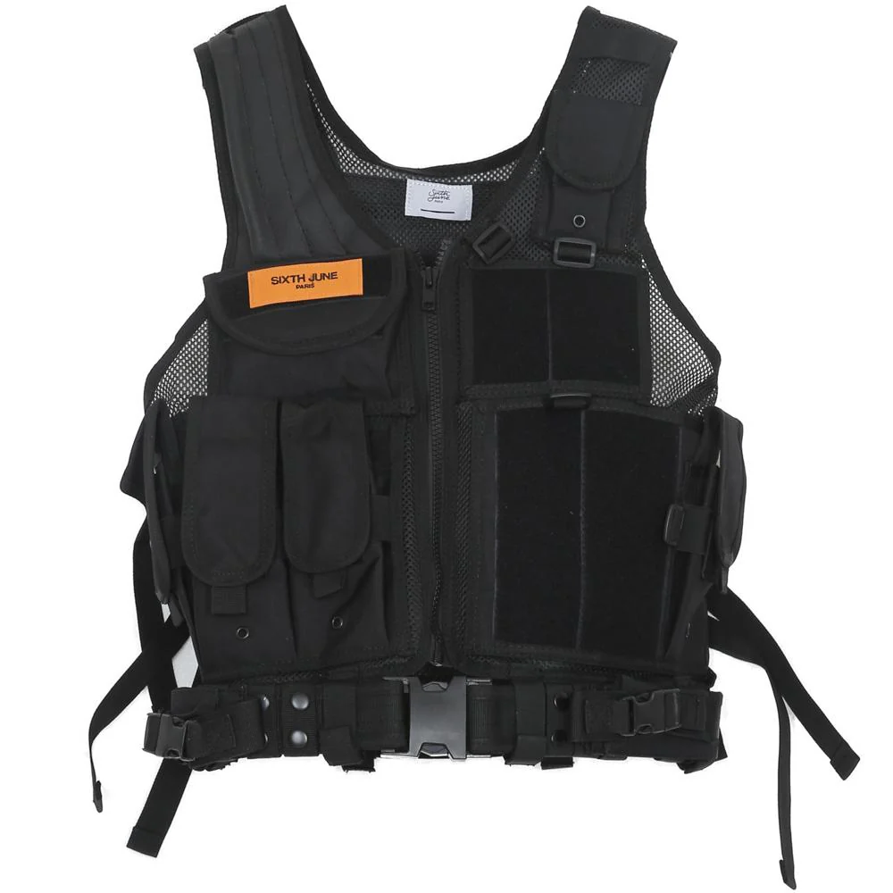 Gilet tactique poches propaganda Noir - Image 7