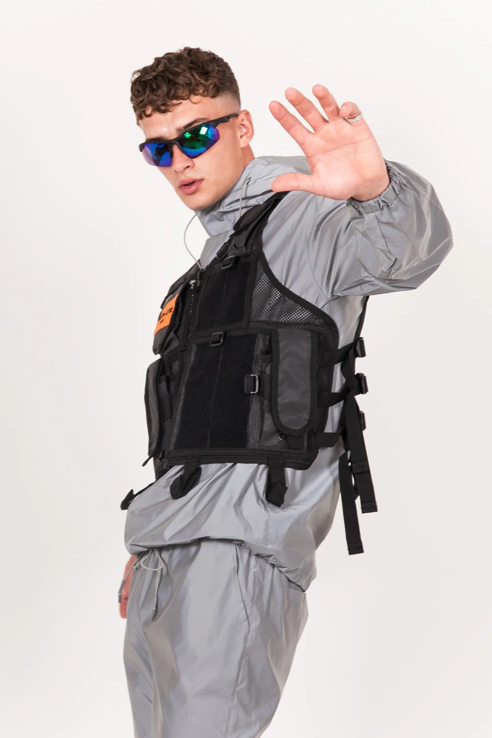 Gilet tactique réfléchissant propaganda noir - Image 4