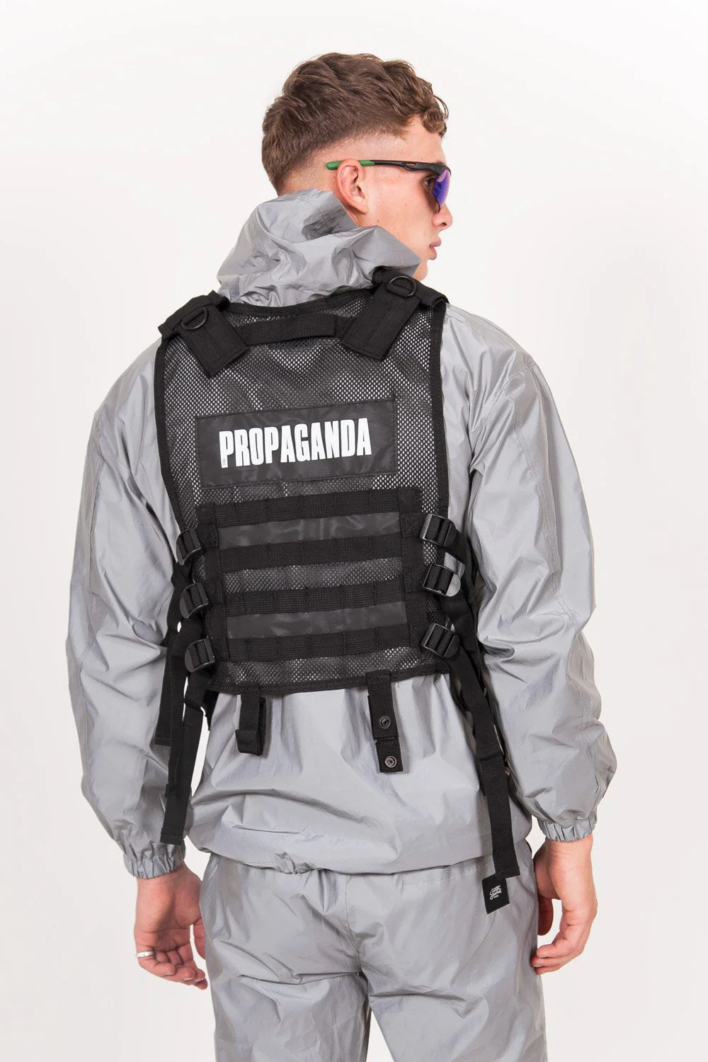 Gilet tactique réfléchissant propaganda noir - Image 5