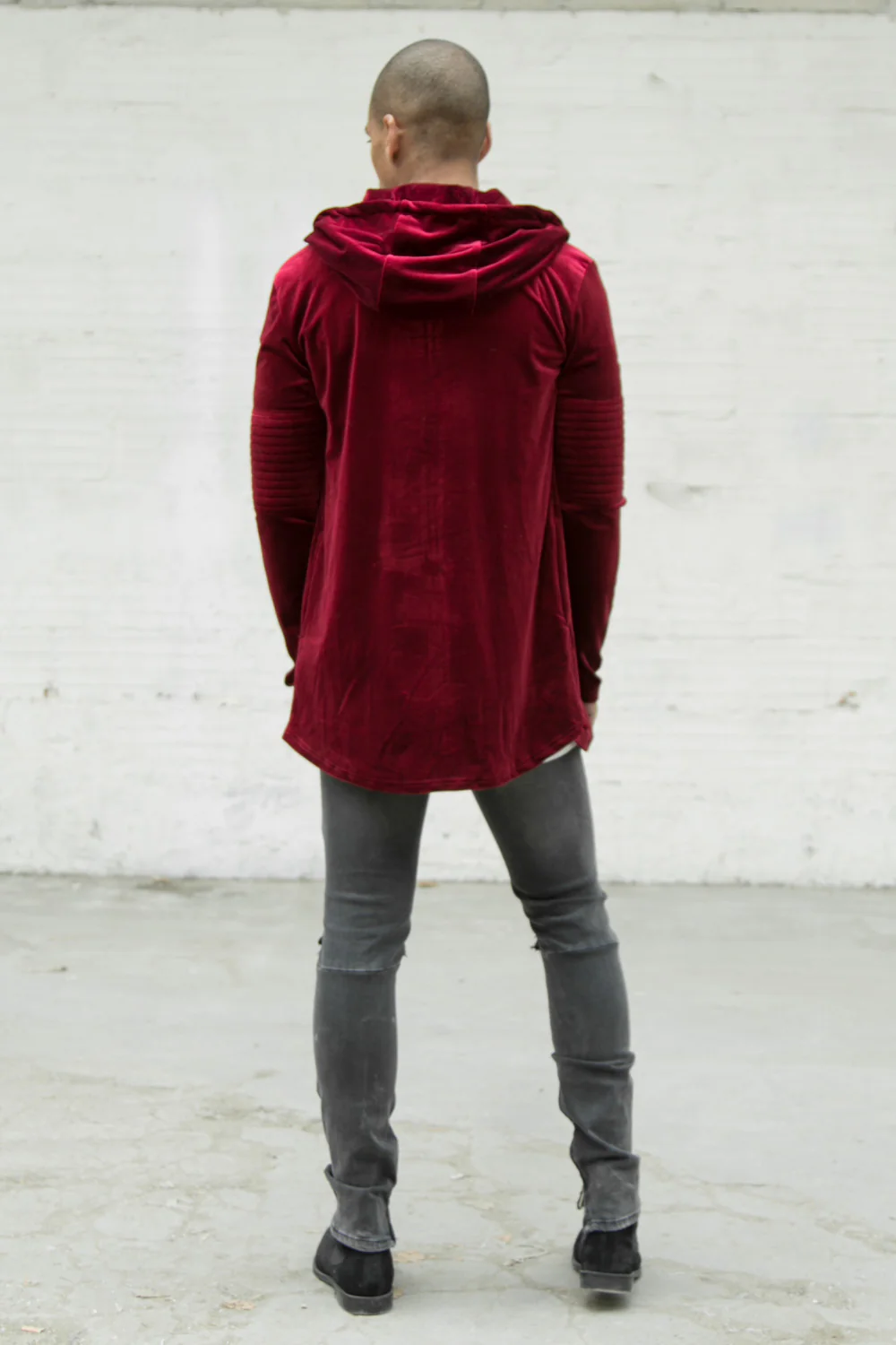 Gilet velours biker bordeaux - Image 3