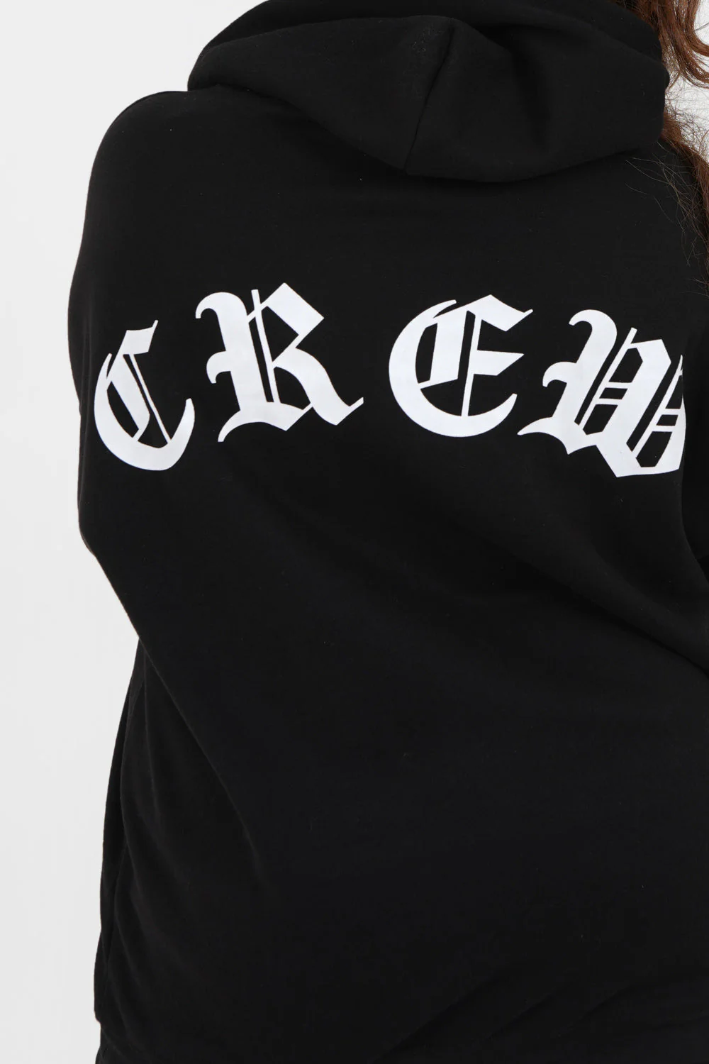 Sweat capuche crew manches Noir - Image 3