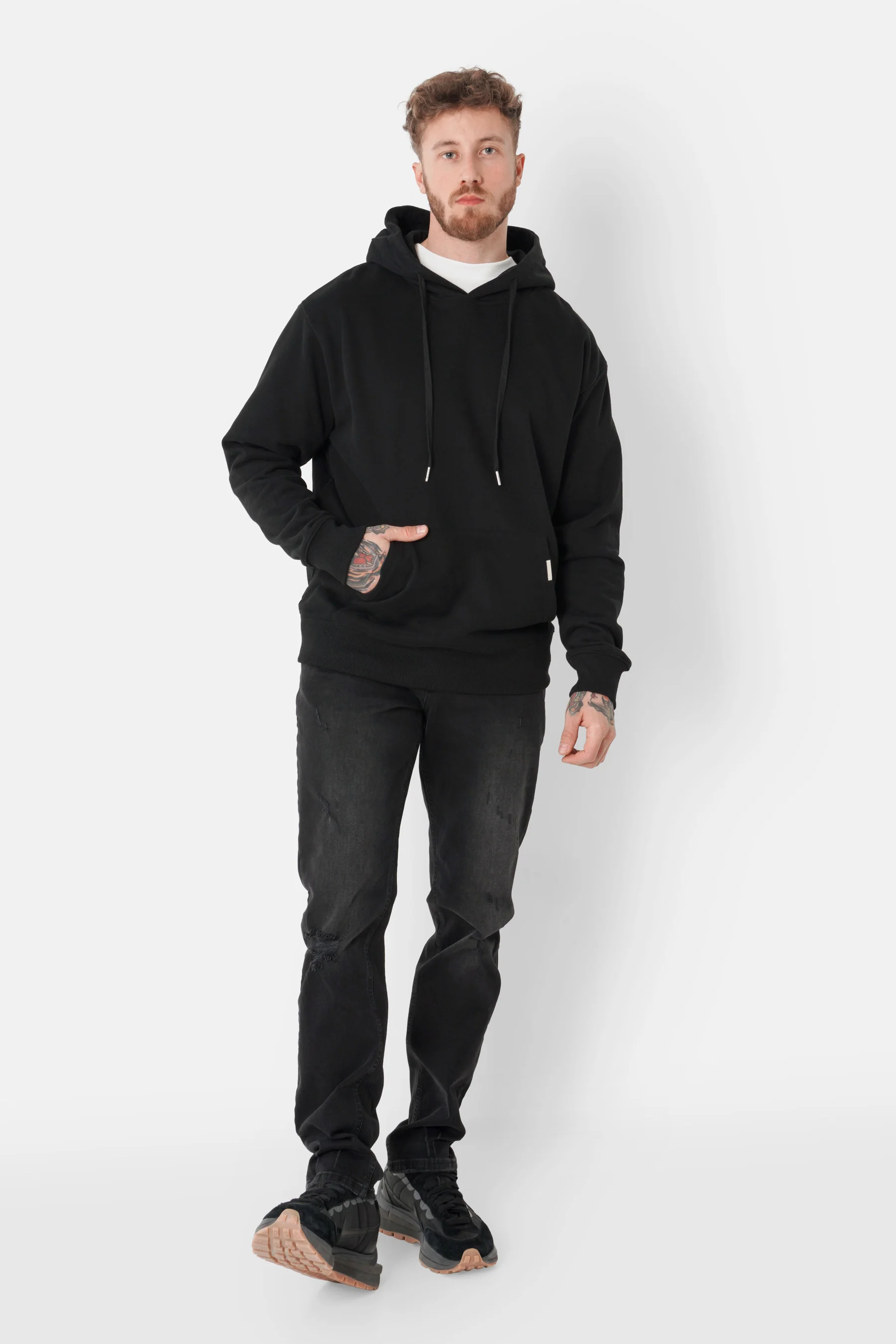Sweatshirt logo gothique capuche Noir - Image 2