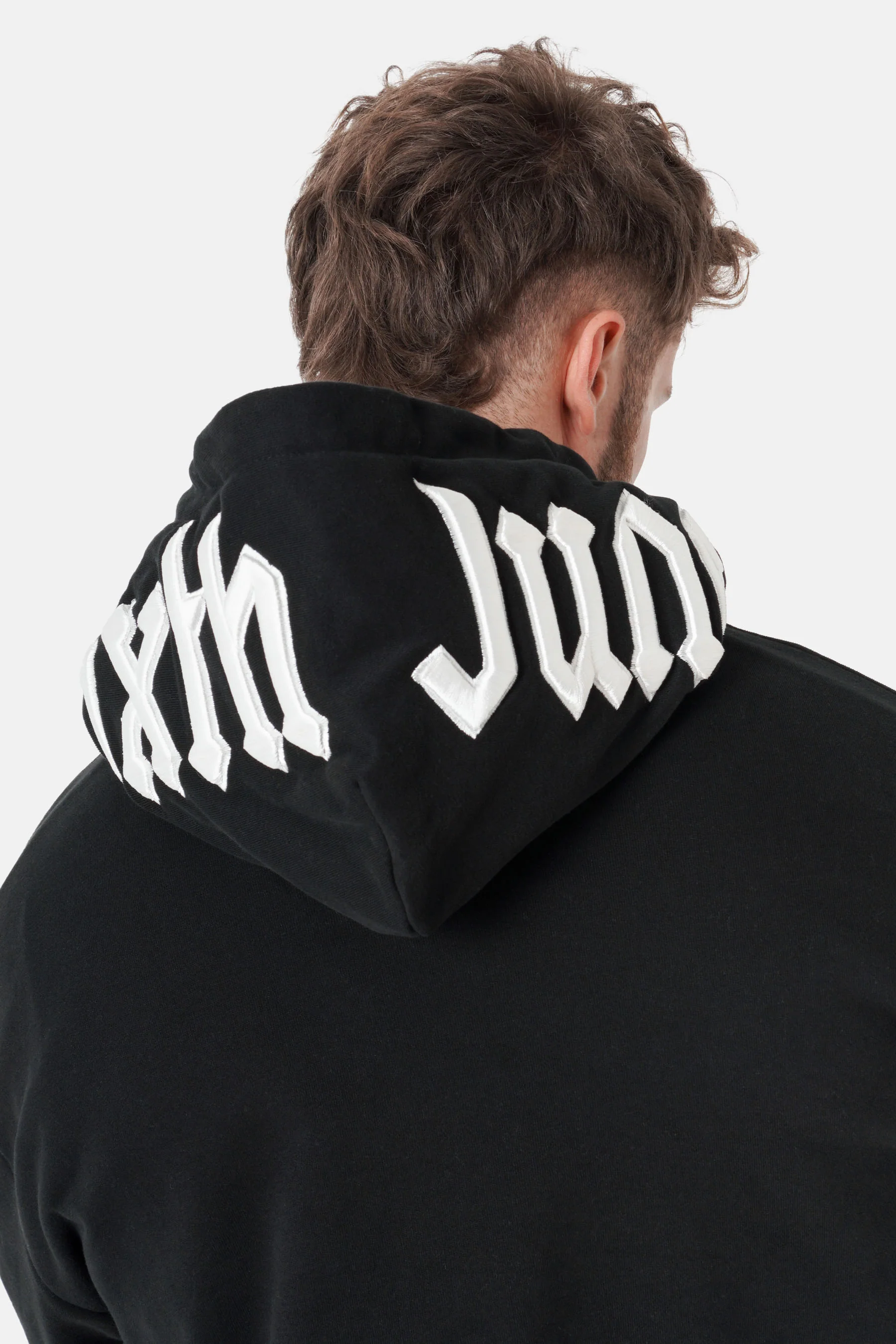Sweatshirt logo gothique capuche Noir - Image 3