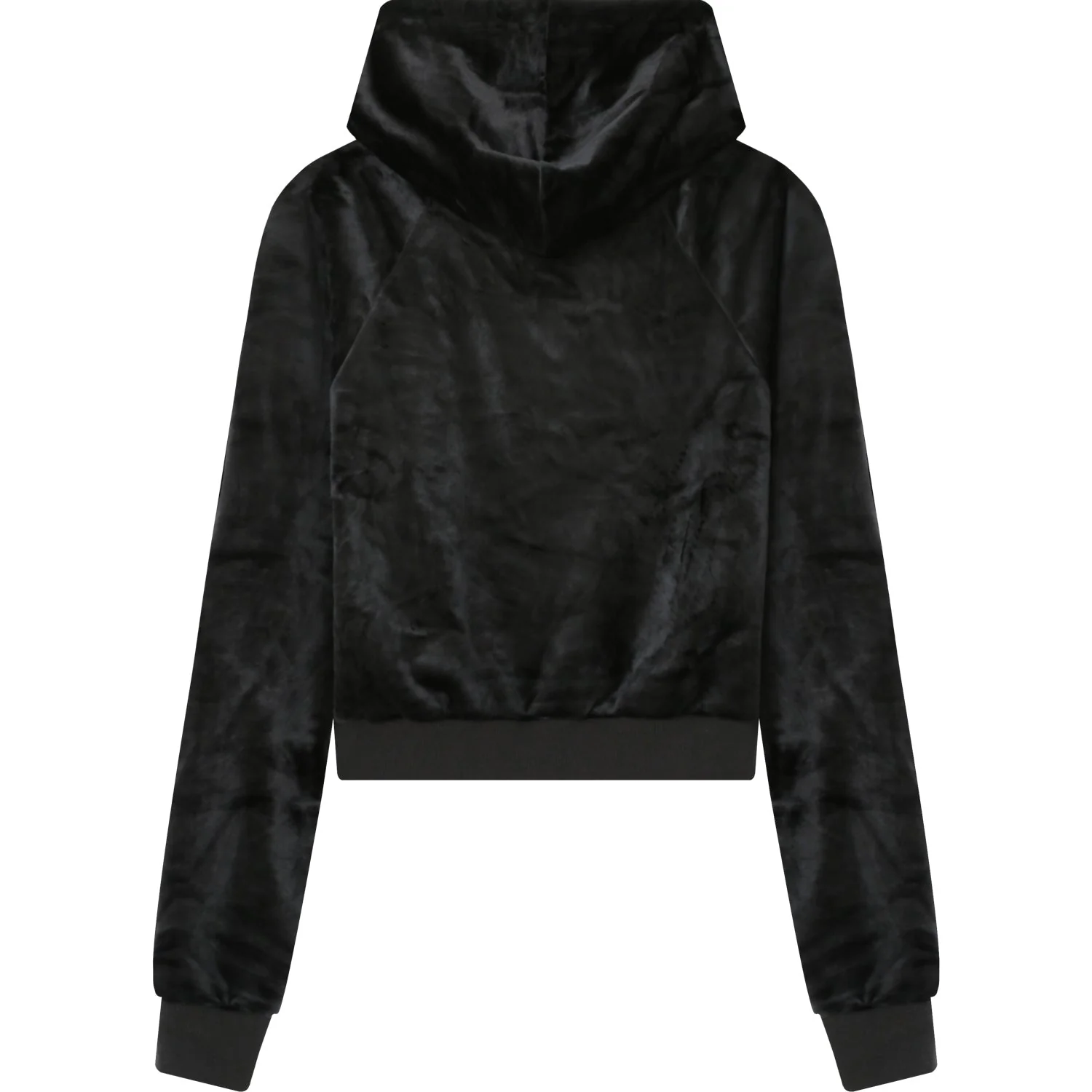 Sweatshirt capuche velours strass Noir - Image 9