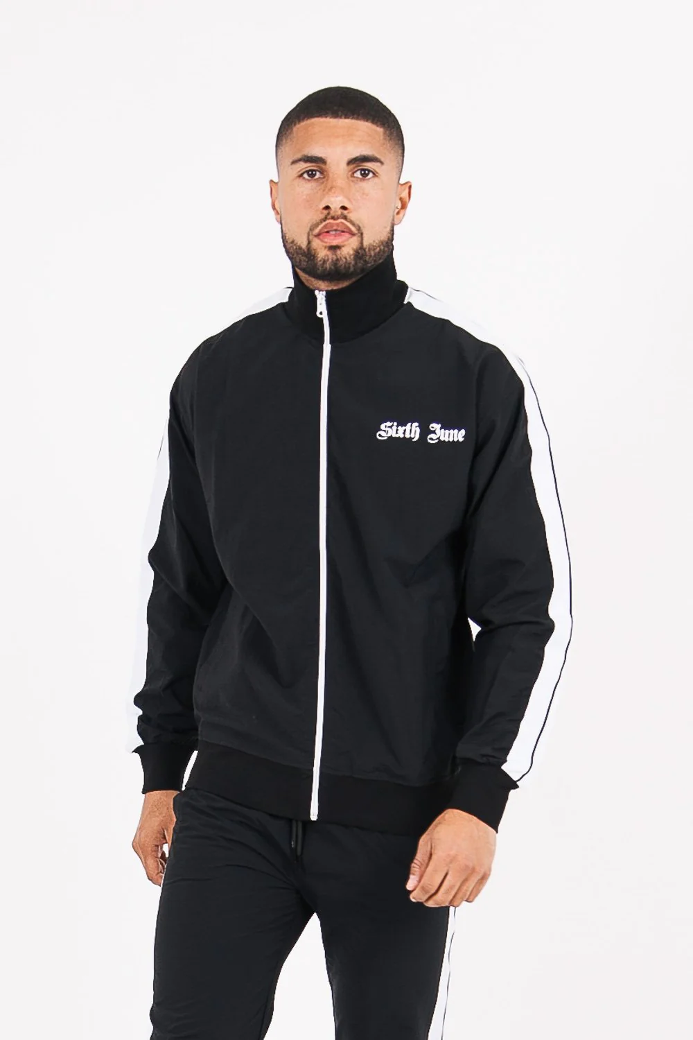 Veste survĂȘtement bandes gothique noir