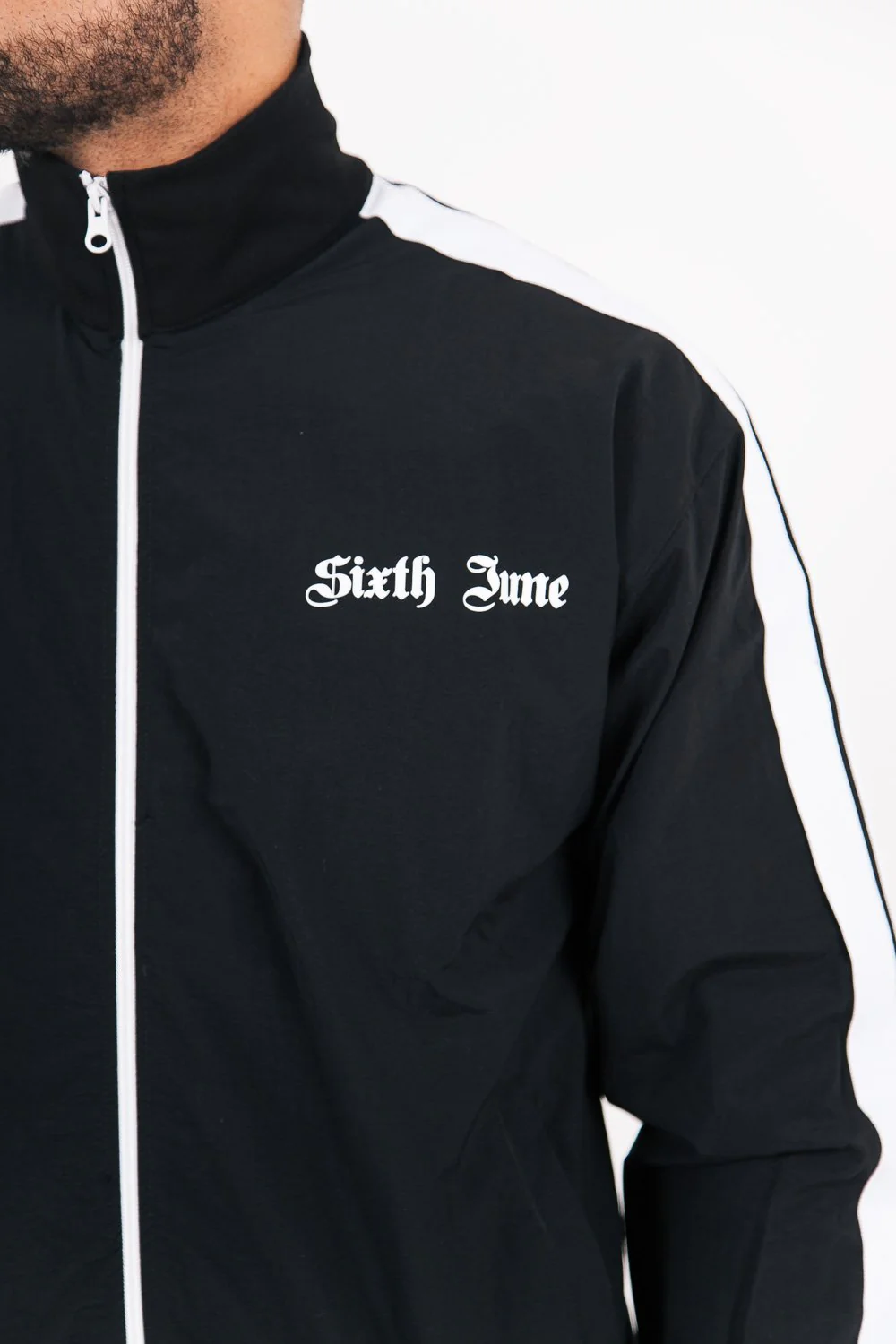 Veste survĂȘtement bandes gothique noir - Image 3