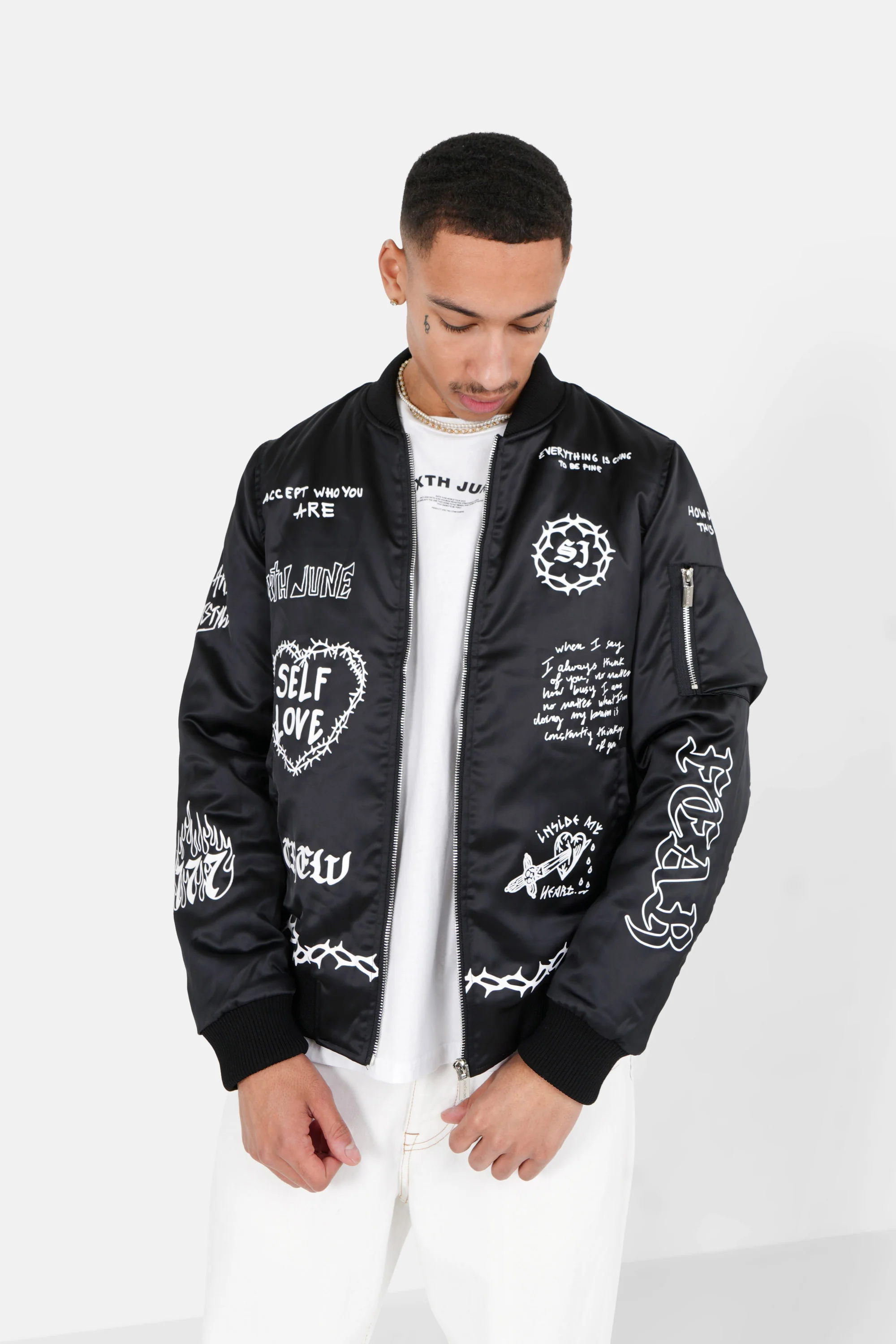 Veste inscription gothique Noir