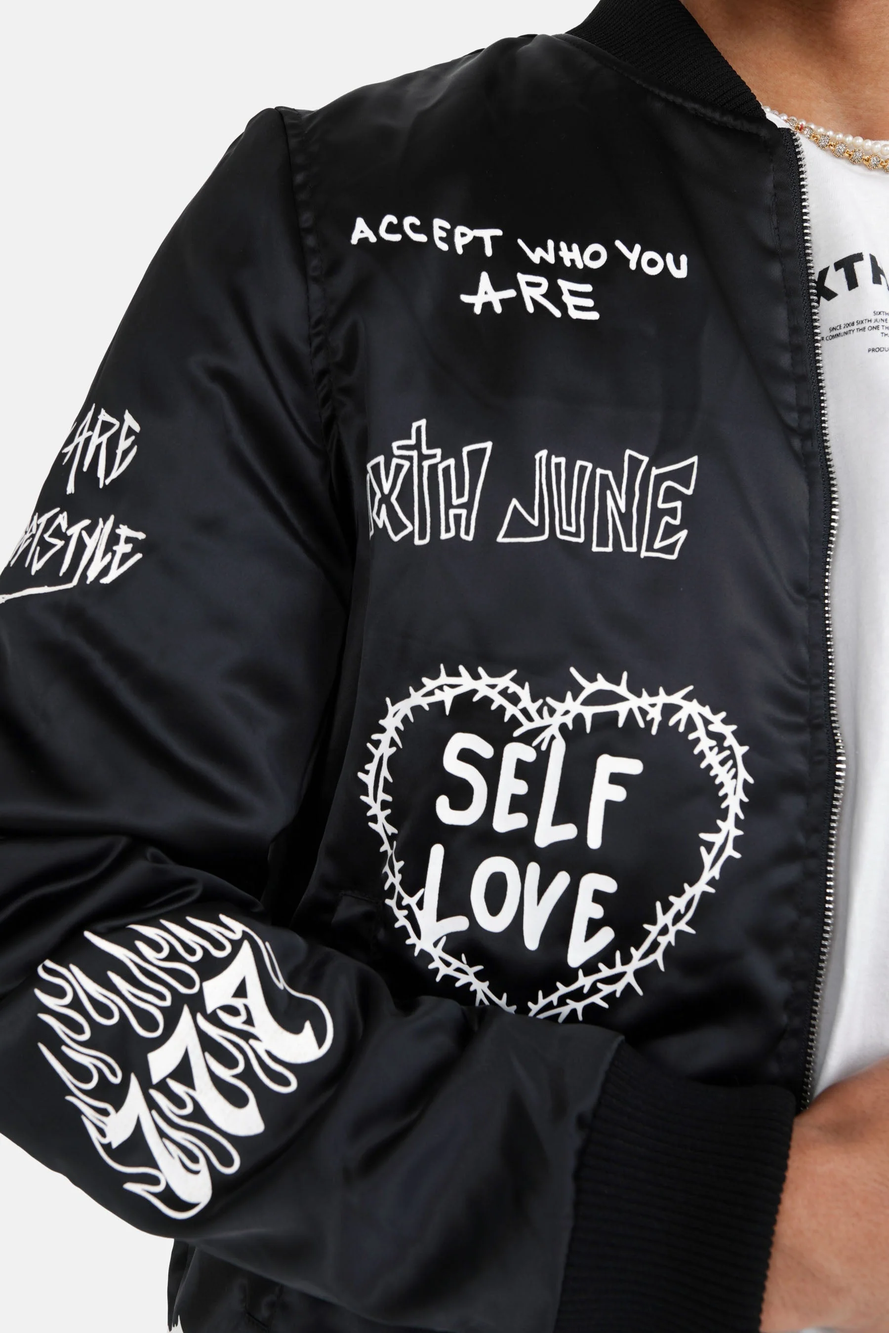 Veste inscription gothique Noir - Image 3