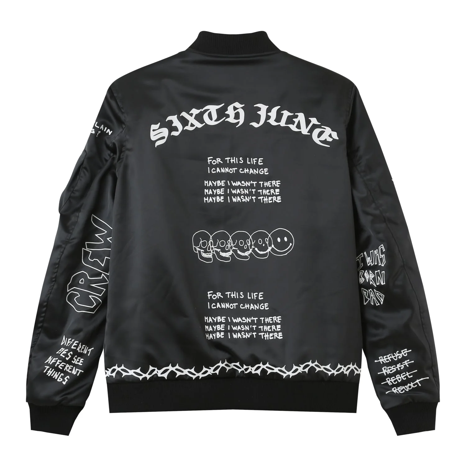 Veste inscription gothique Noir - Image 7