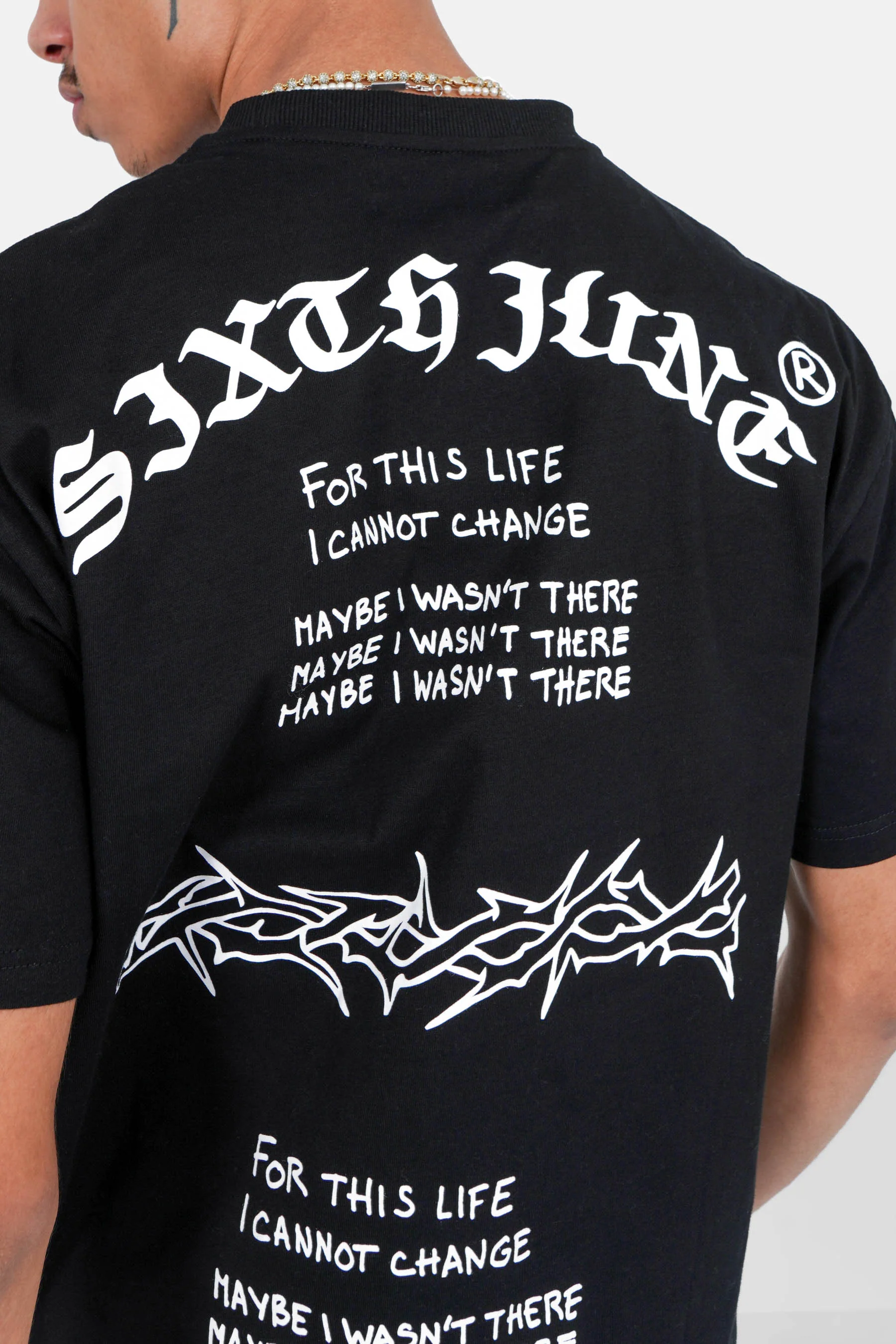 T-shirt inscription gothique Noir - Image 3