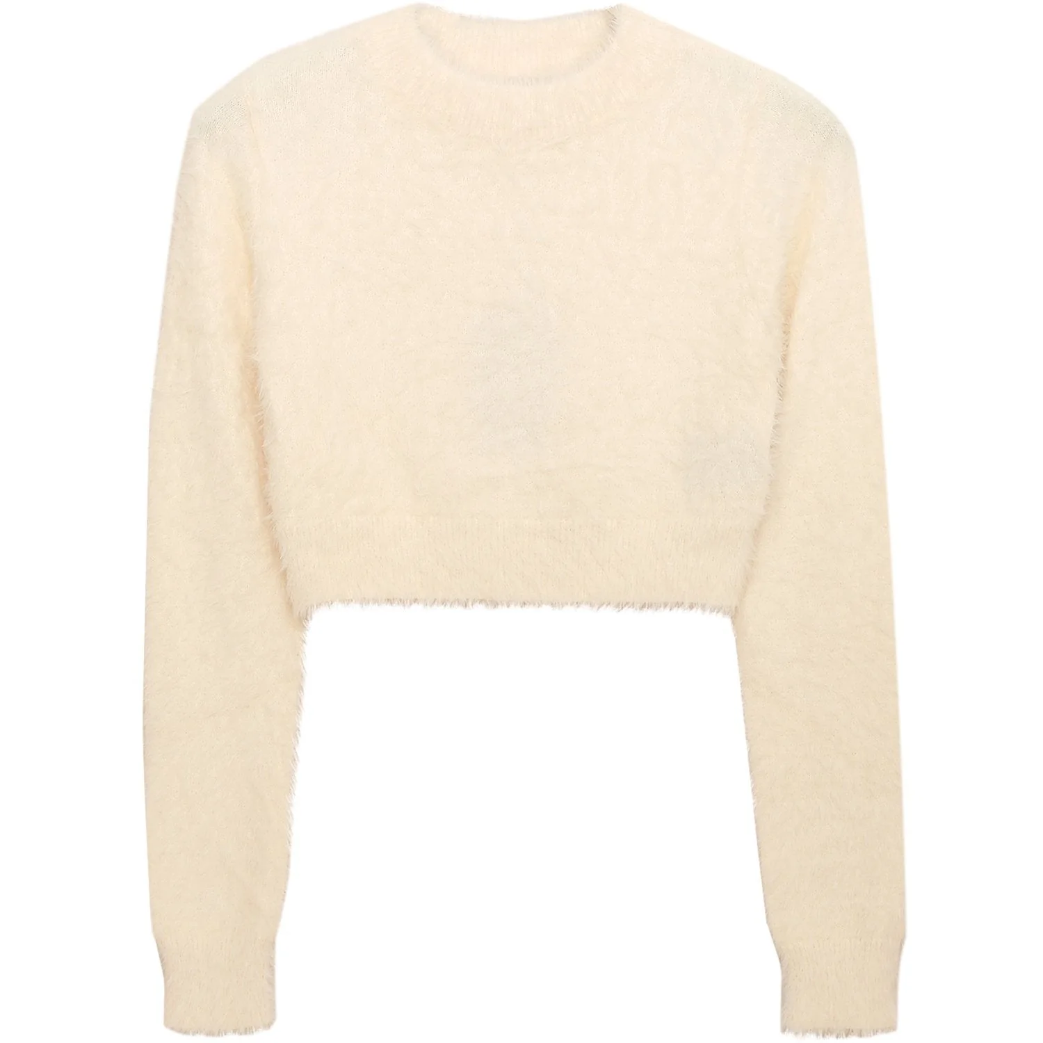 Pull court duveteux beige - Image 6
