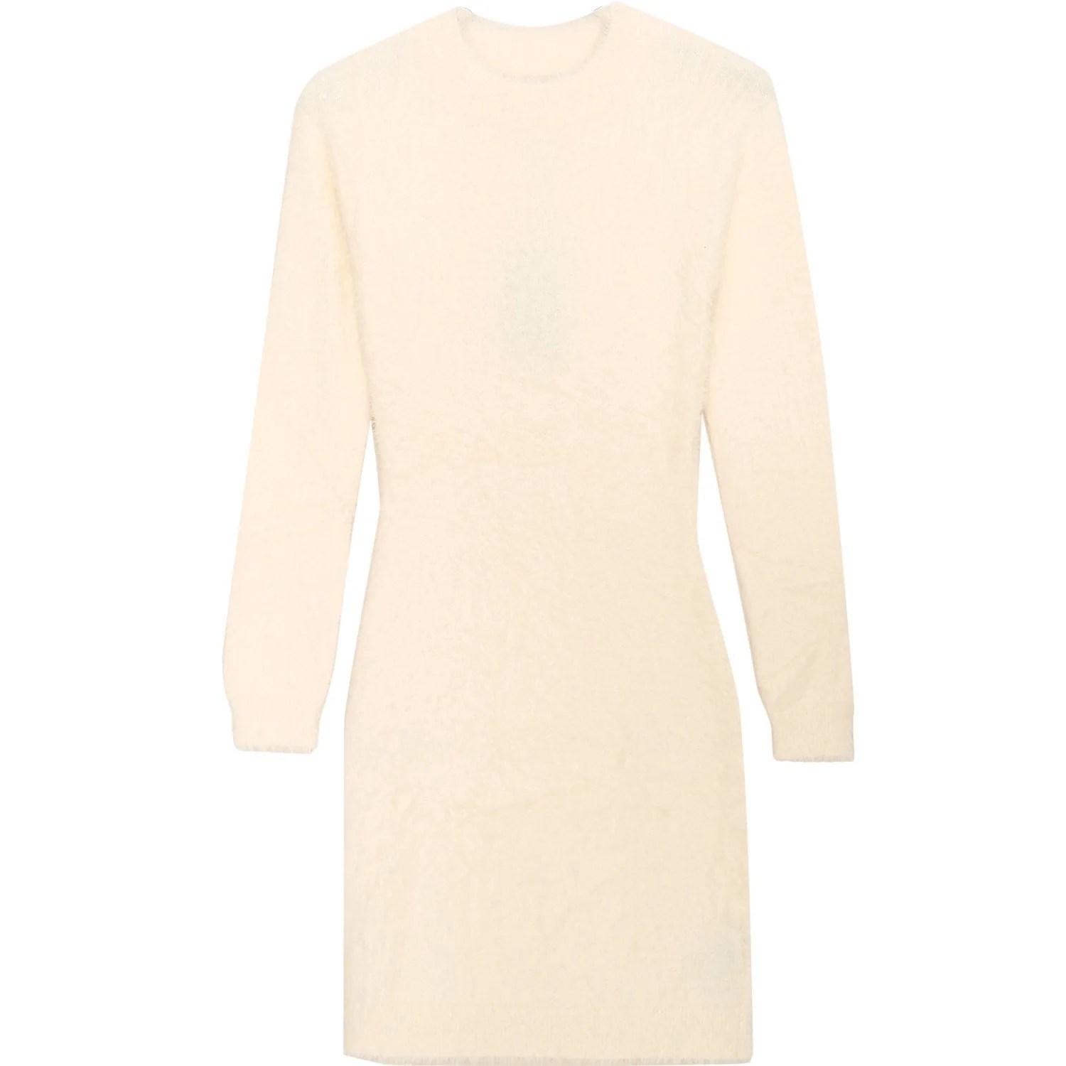 Robe courte duveteuse Blanc cassé - Image 6