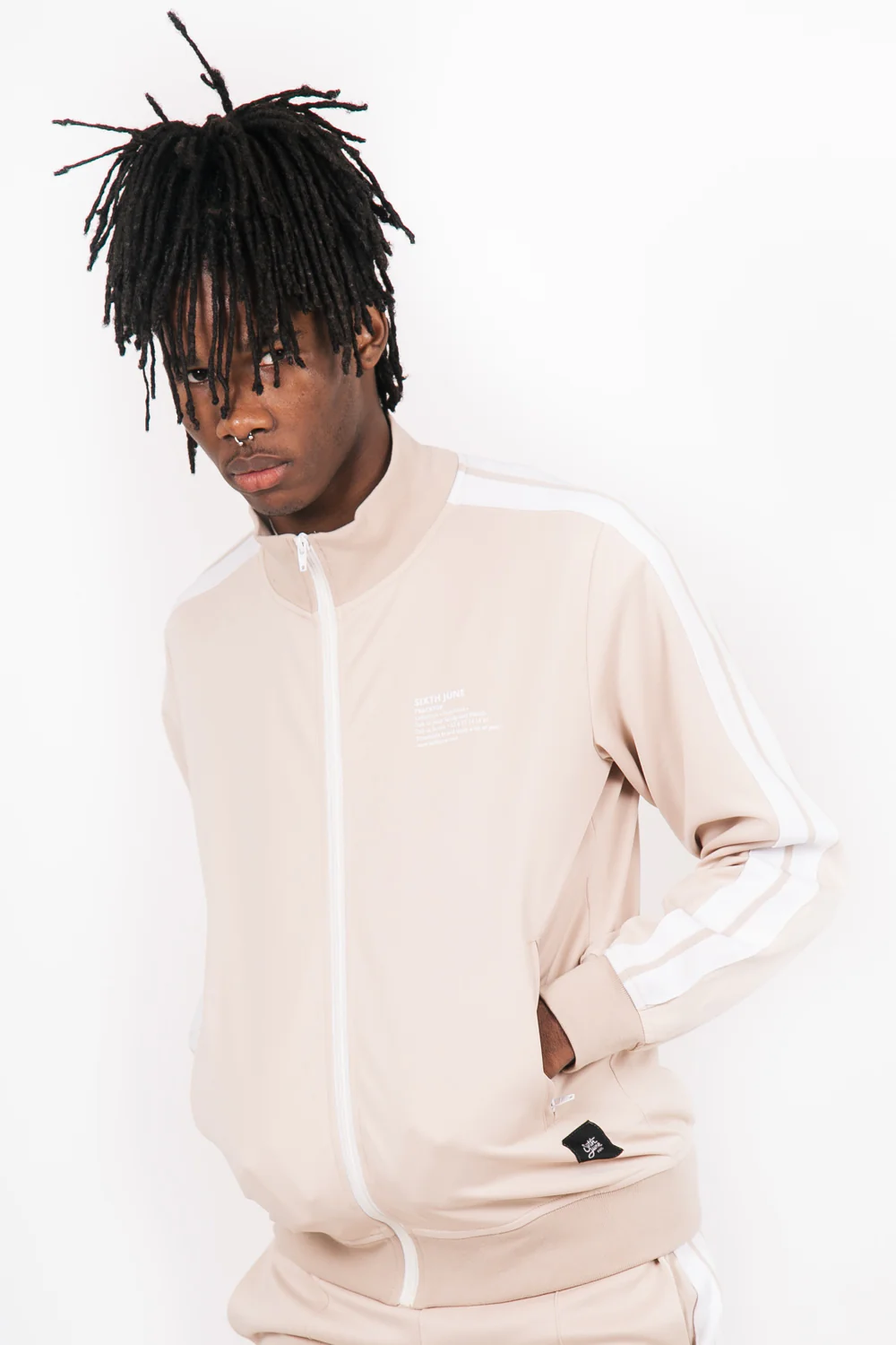 Haut survĂȘtement tracktop beige - Image 2