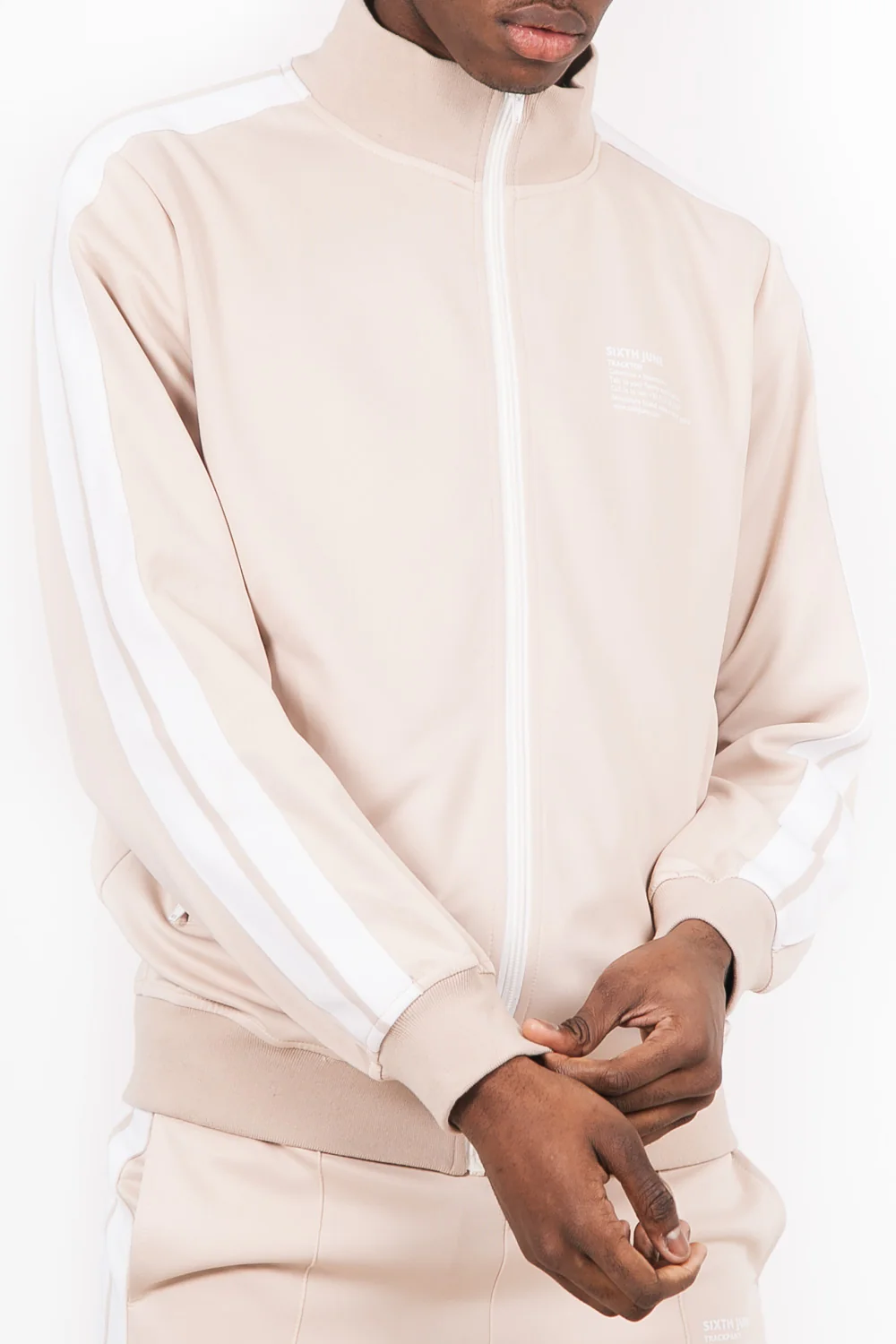 Haut survĂȘtement tracktop beige - Image 3