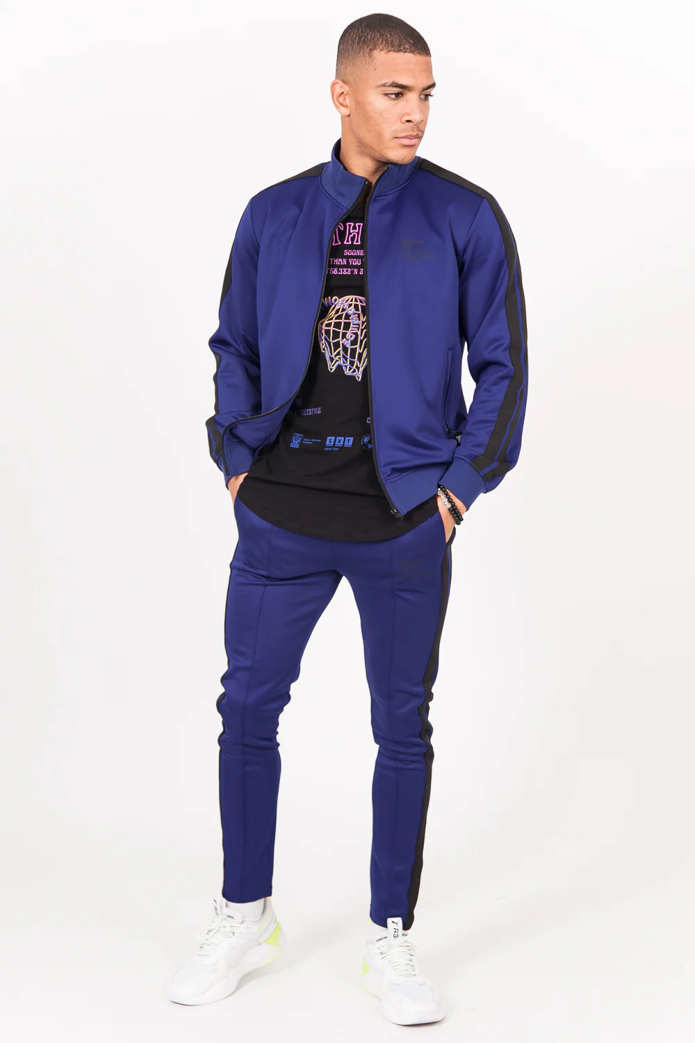Haut survĂȘtement tracktop bleu - Image 4