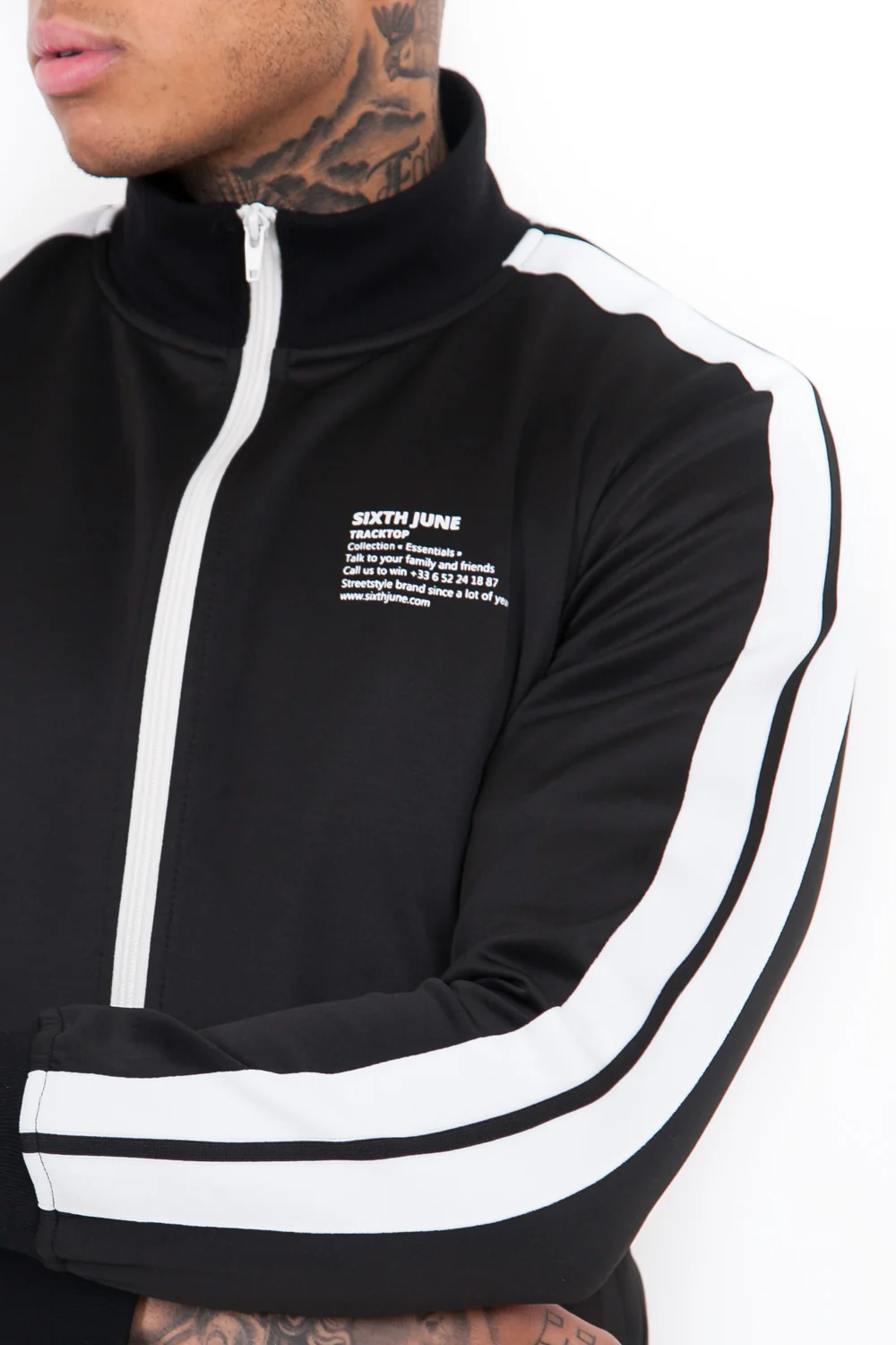 Haut survĂȘtement tracktop noir - Image 3
