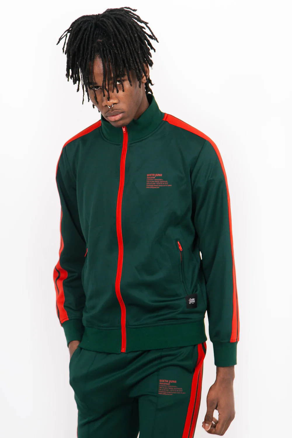 Haut survêtement tracktop vert - Image 2