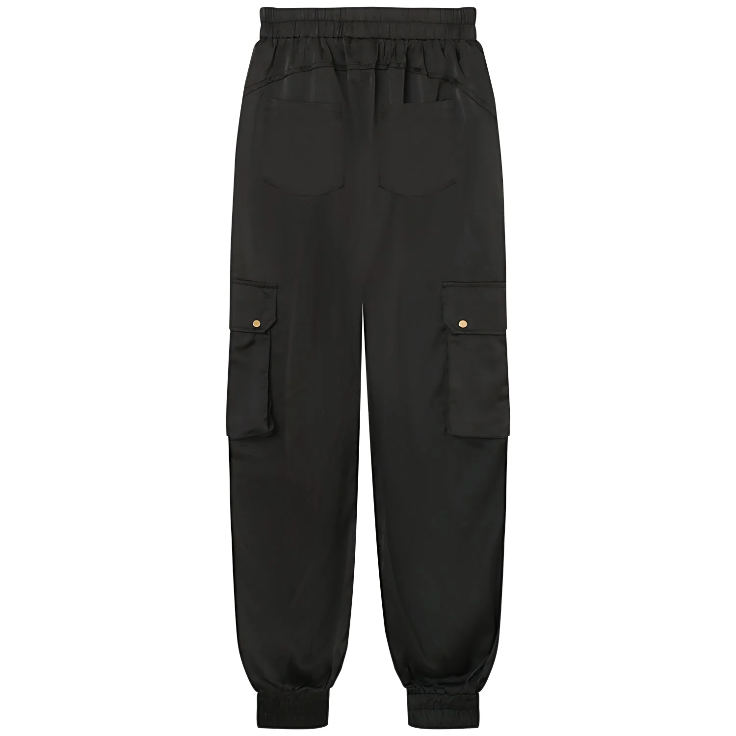 HELENA BU | Pantalon cargo satiné Noir - Image 7