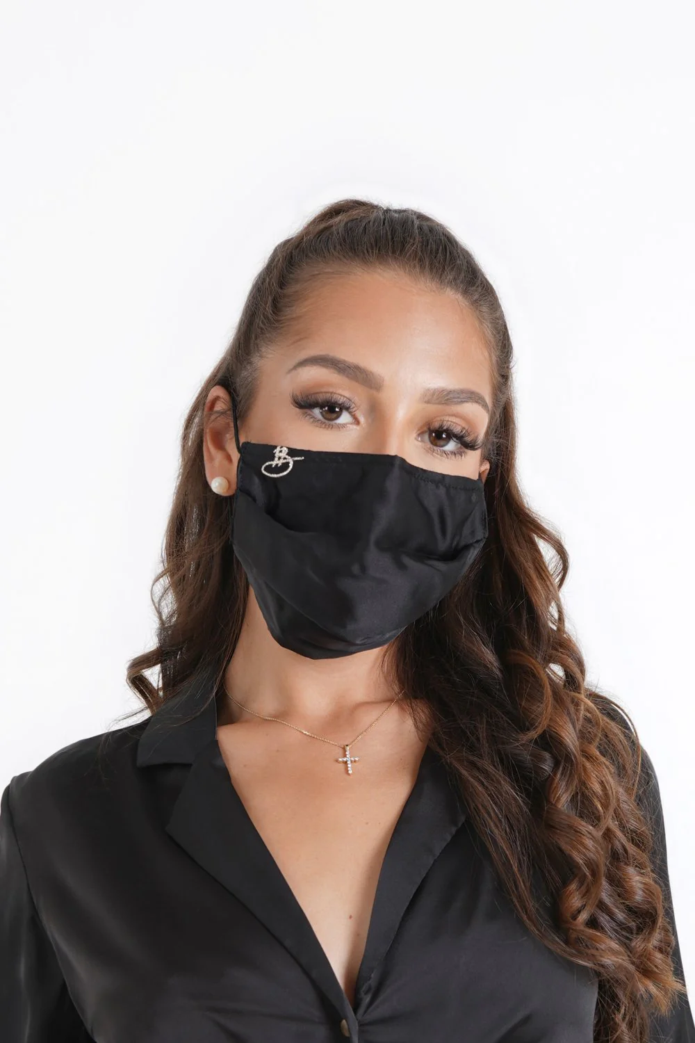 HELENA BU | Masque satiné Noir - Image 2