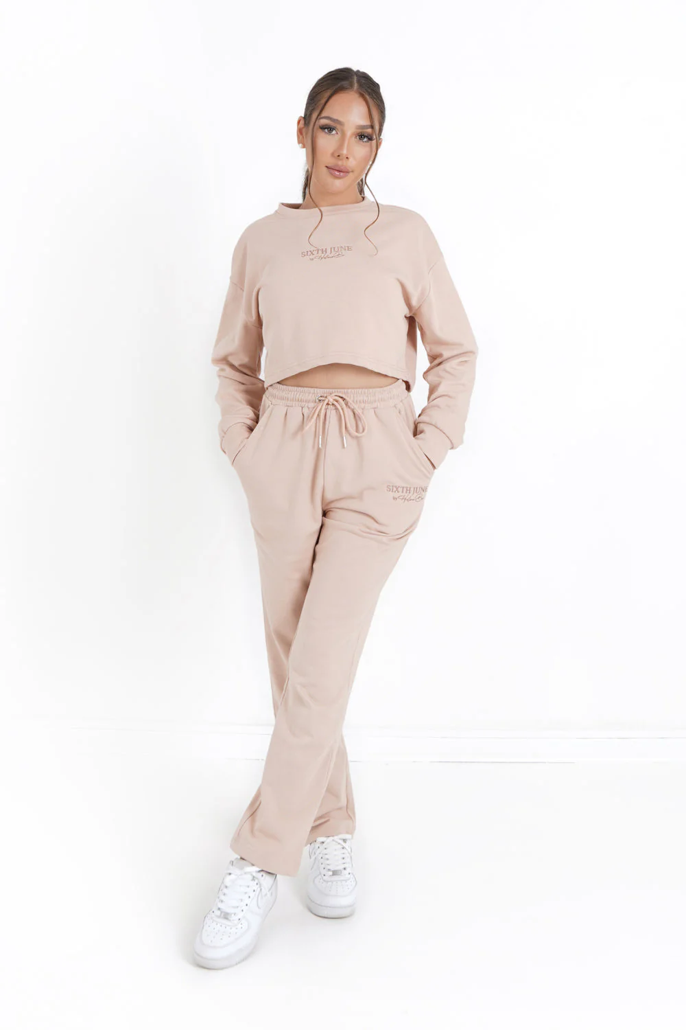 HELENA BU | Sweatshirt court Beige clair - Image 2