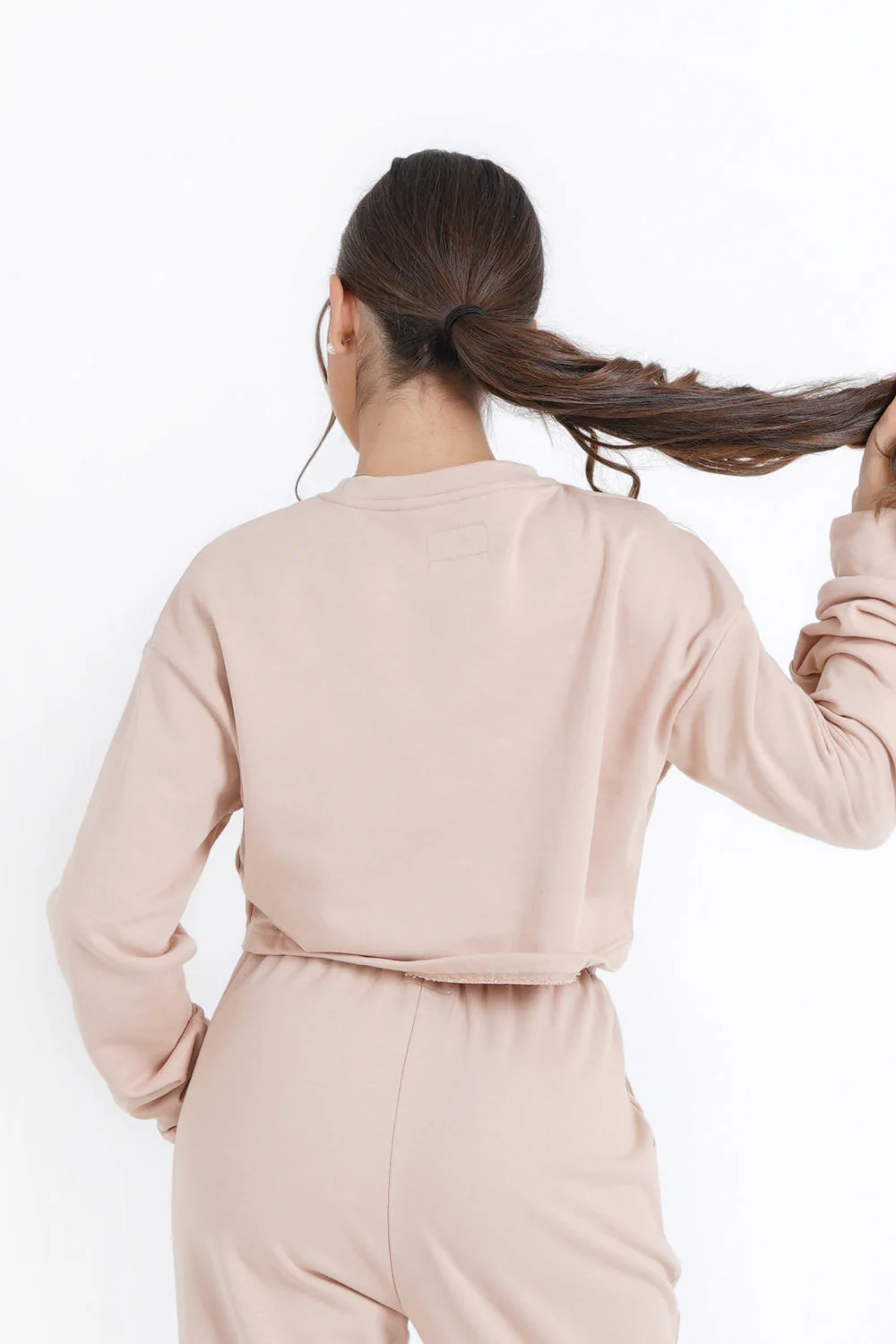 HELENA BU | Sweatshirt court Beige clair - Image 5