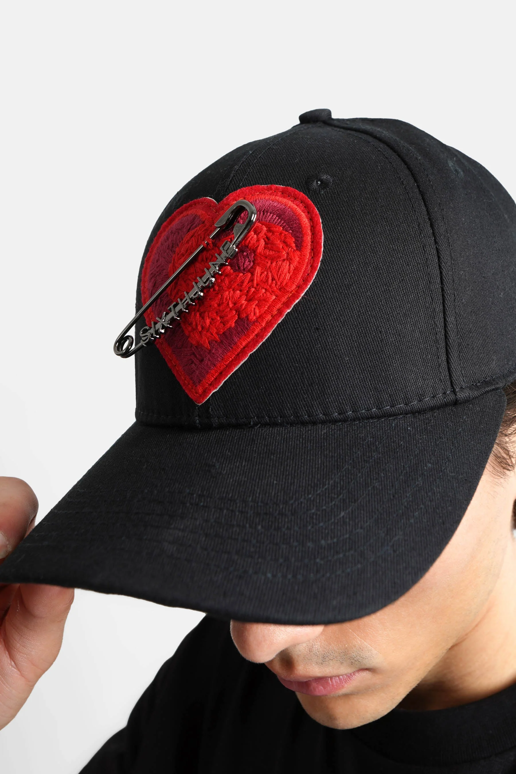 Casquette coeur brodé Noir - Image 3