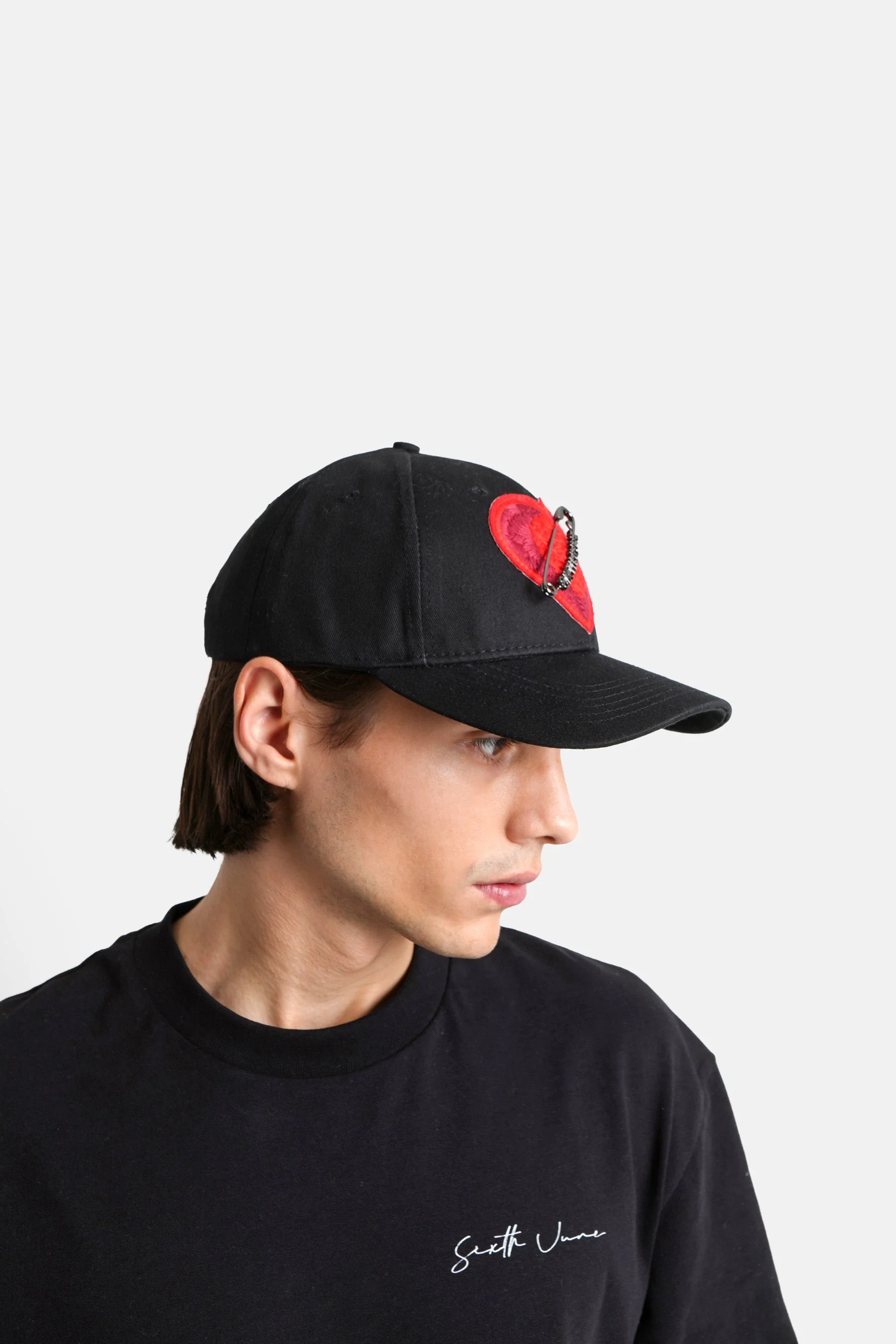 Casquette coeur brodé Noir - Image 4