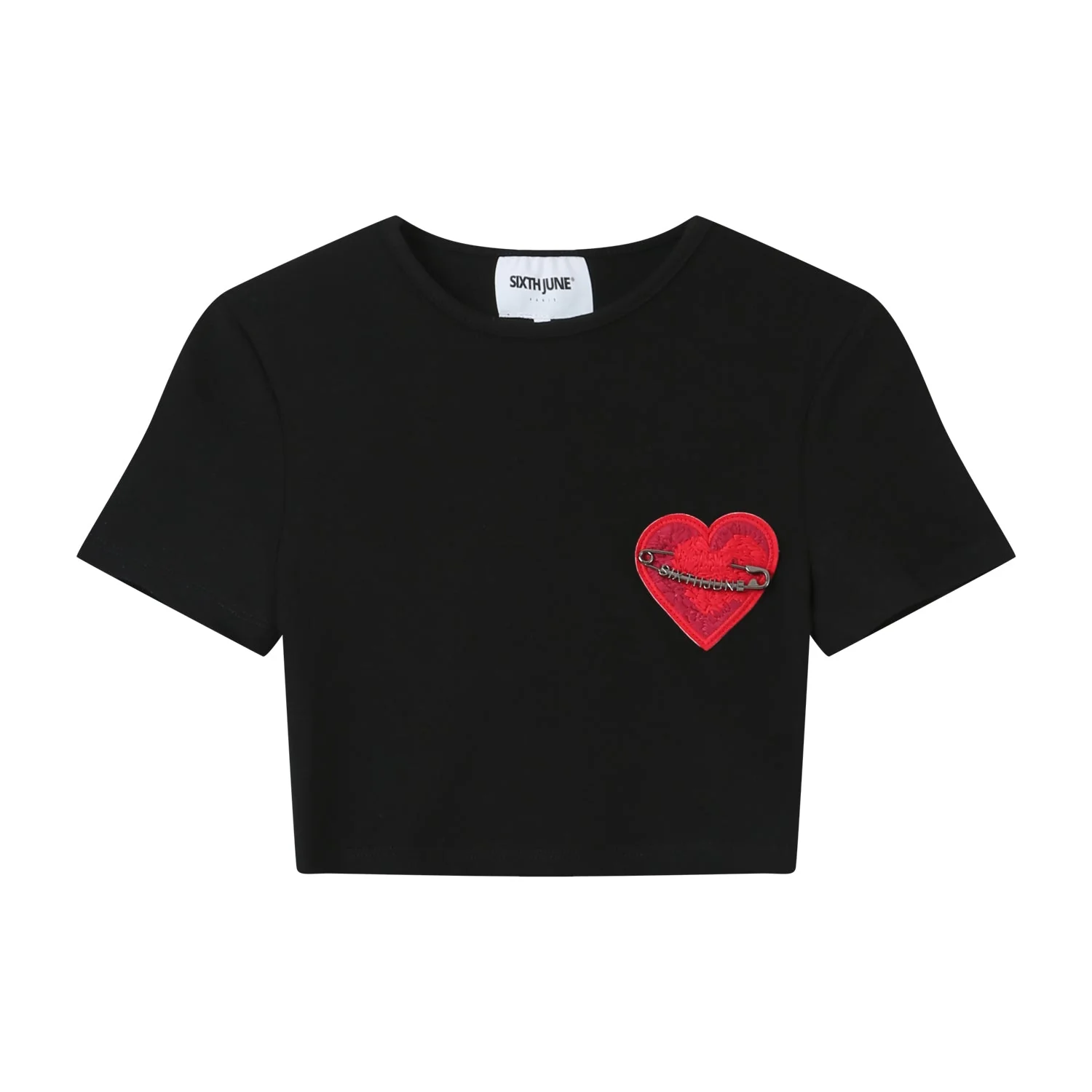 Top coeur brodé Noir - Image 7