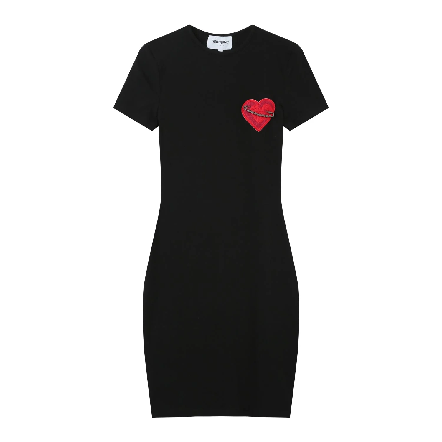 Robe coeur brodé Noir - Image 7