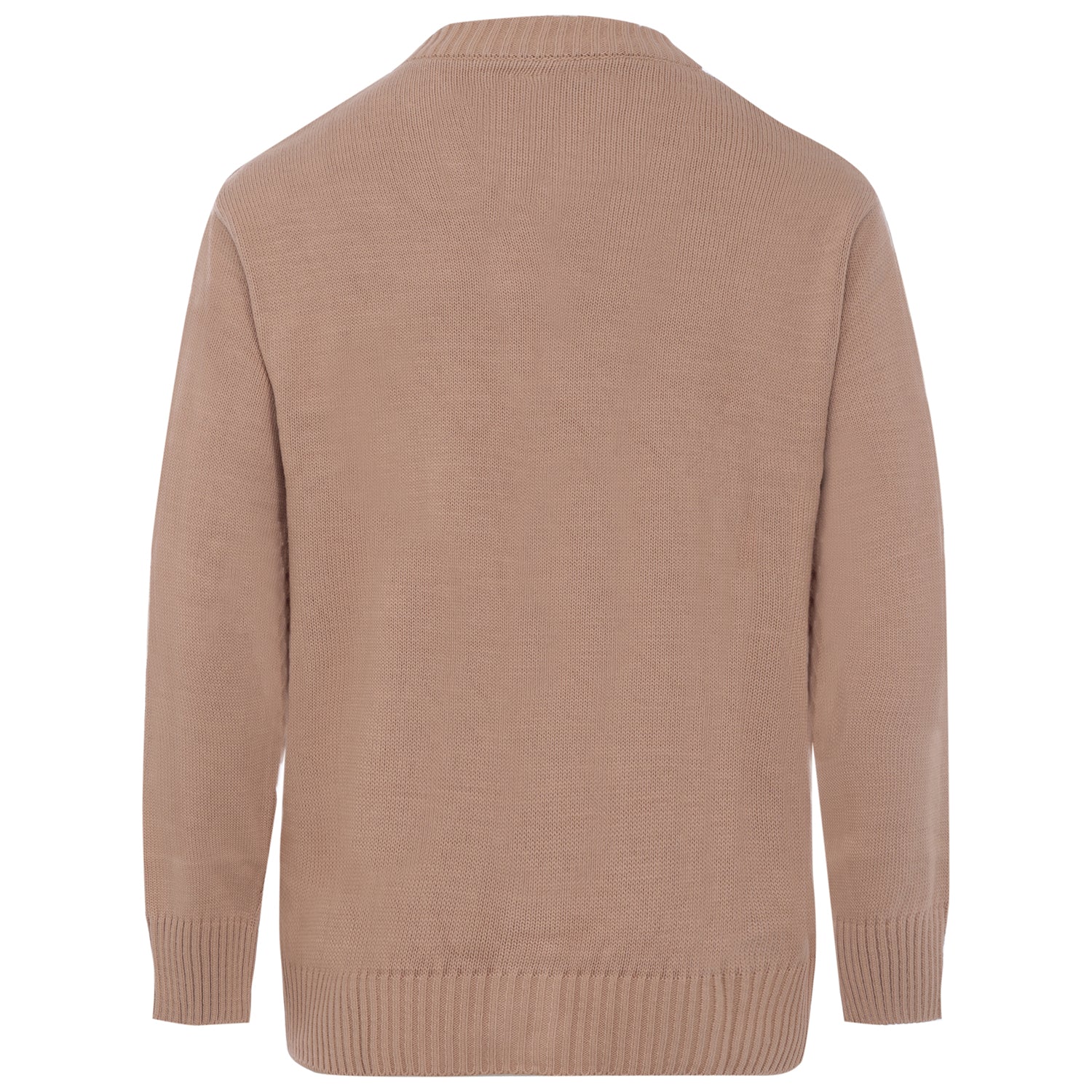 Cardigan maille coeur brodé Beige foncé - Image 7