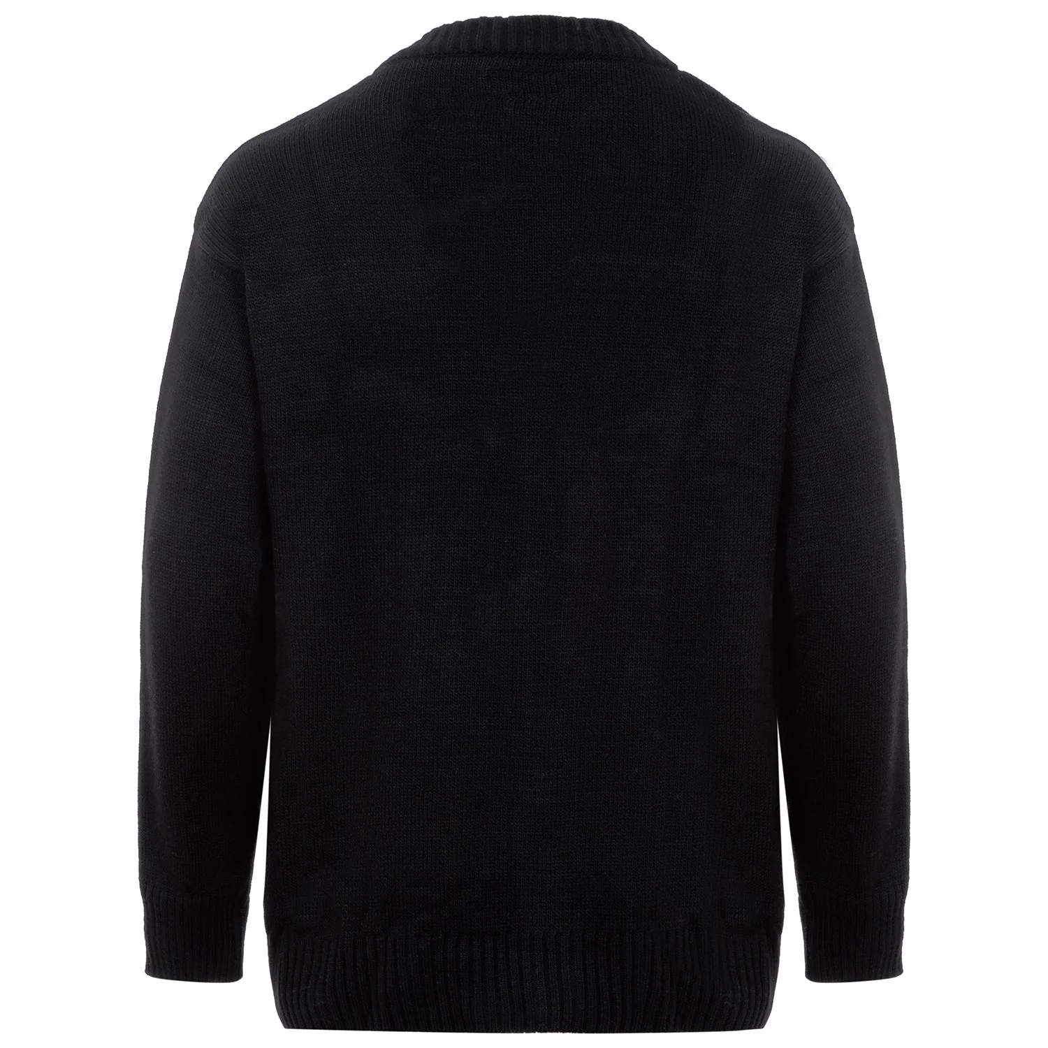 Cardigan maille coeur brodé Noir - Image 7