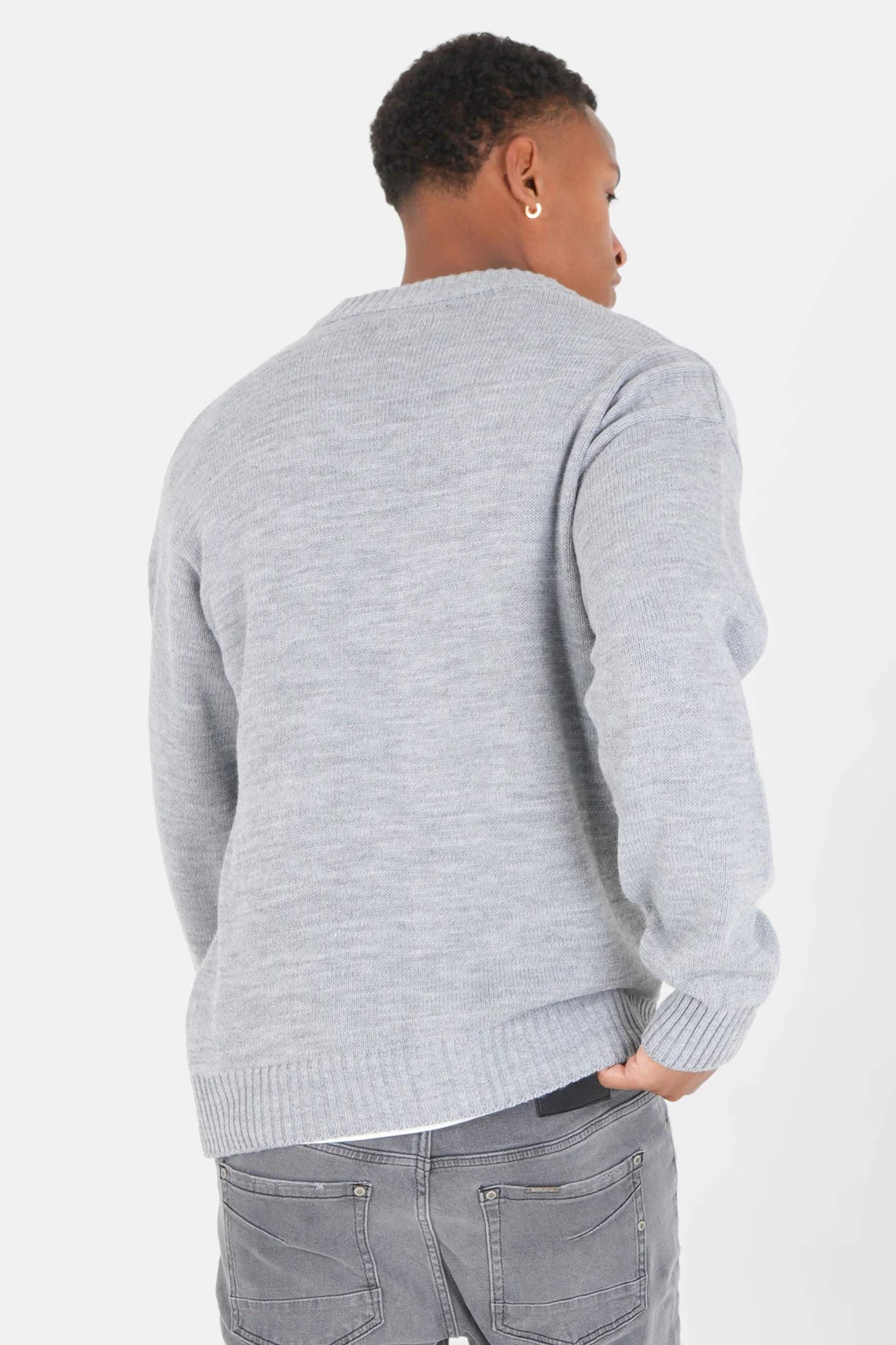 Cardigan maille coeur brodé Gris - Image 5