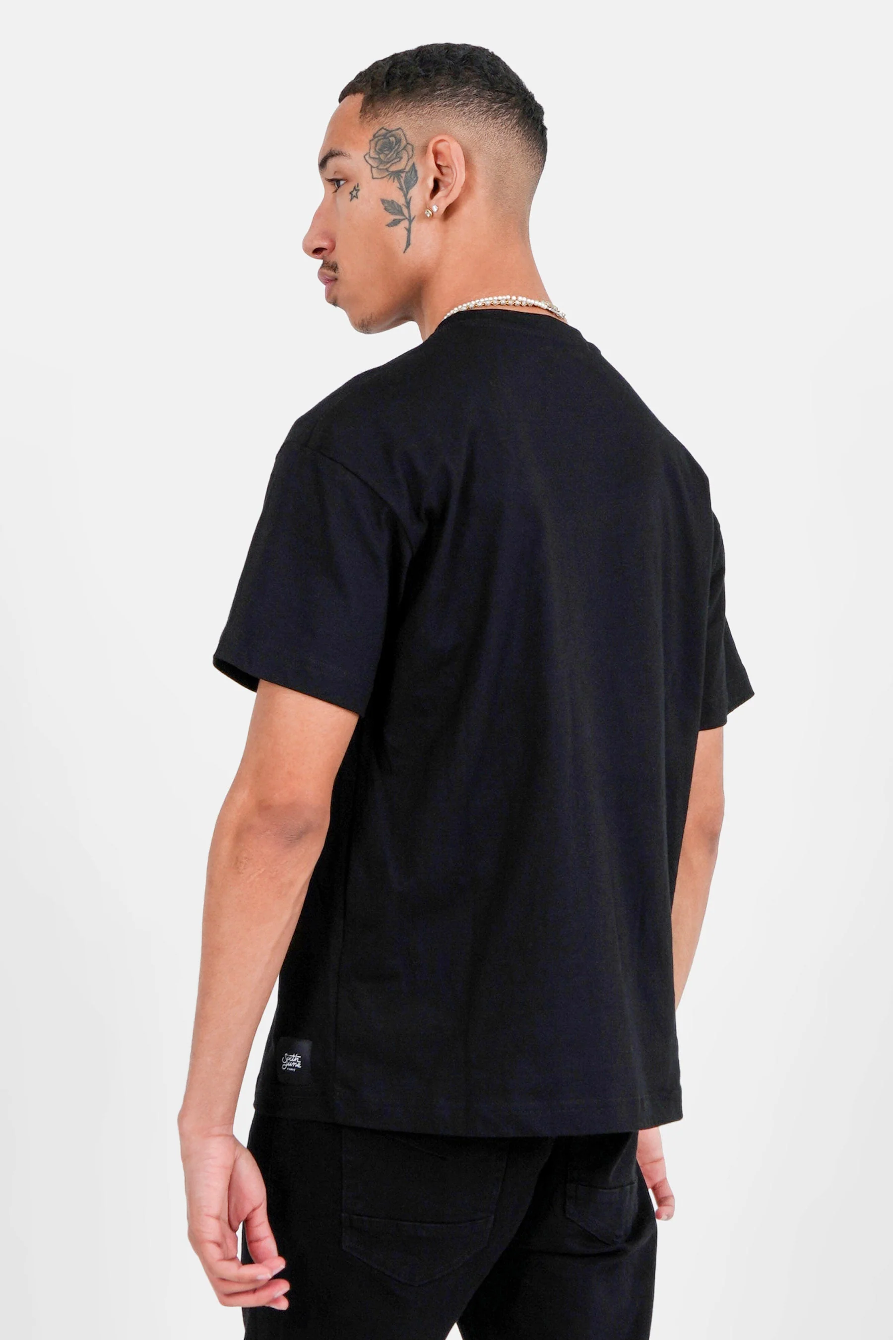 T-shirt coeur brodé Noir - Image 4