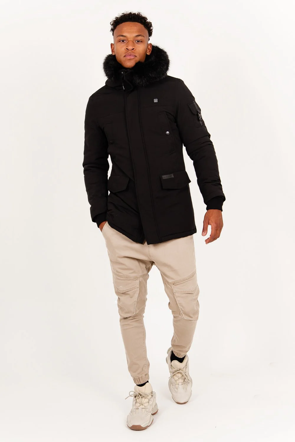 Parka chauffante fourrure noir - Image 2