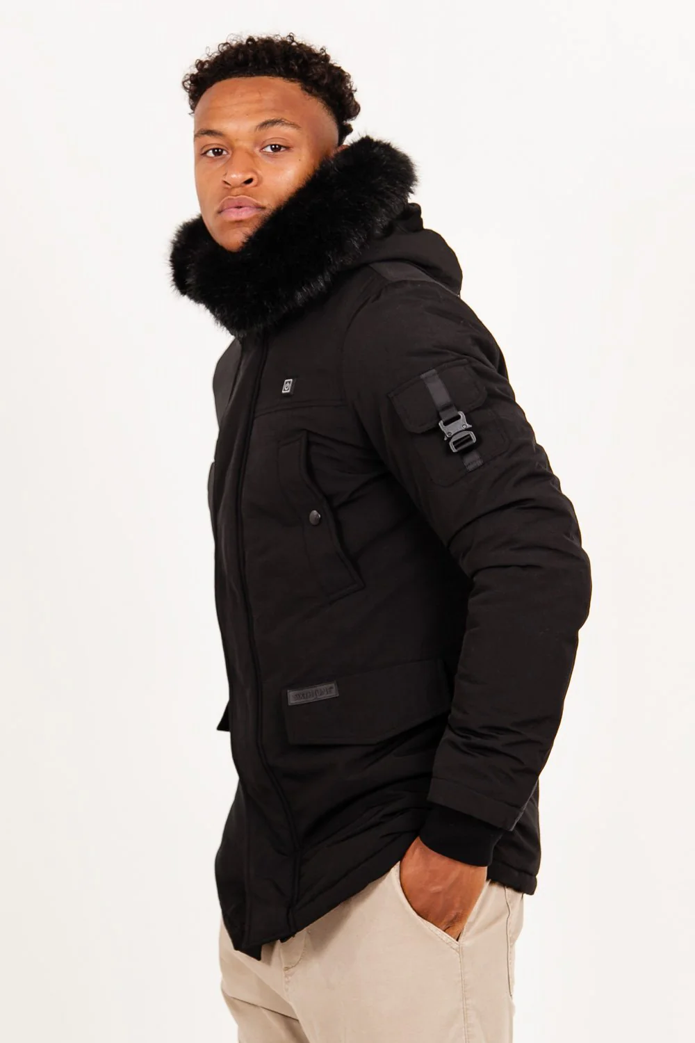 Parka chauffante fourrure noir - Image 5