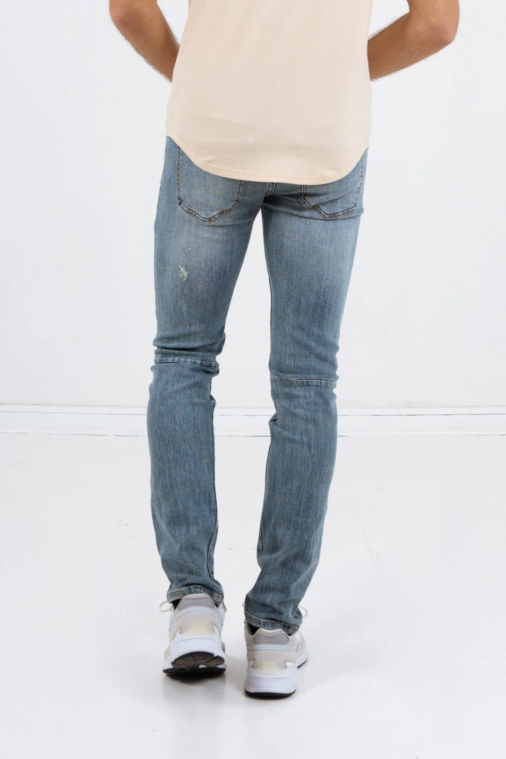 Jean usé délavé skinny bleu - Image 4