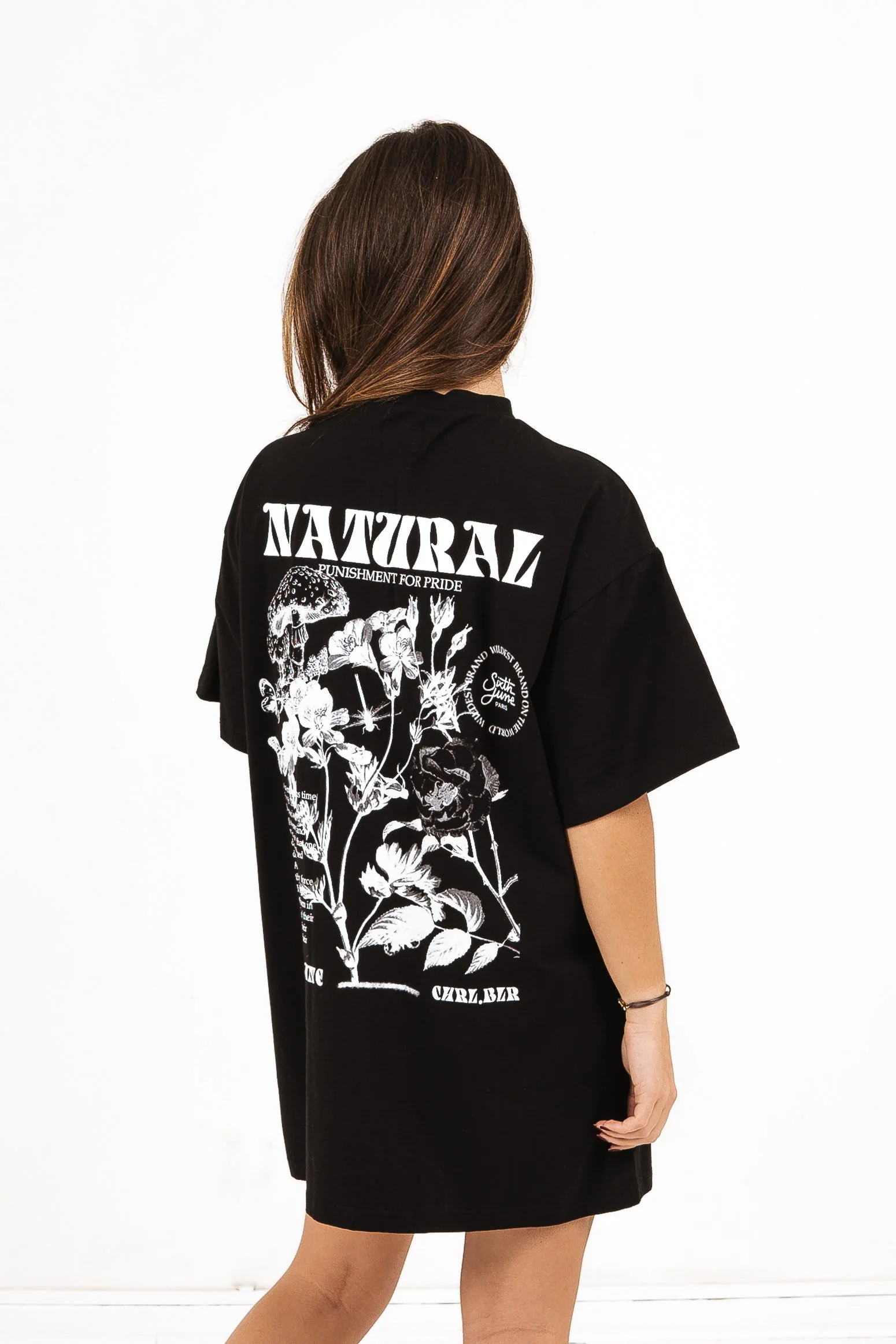 Robe t-shirt natural noir - Image 2