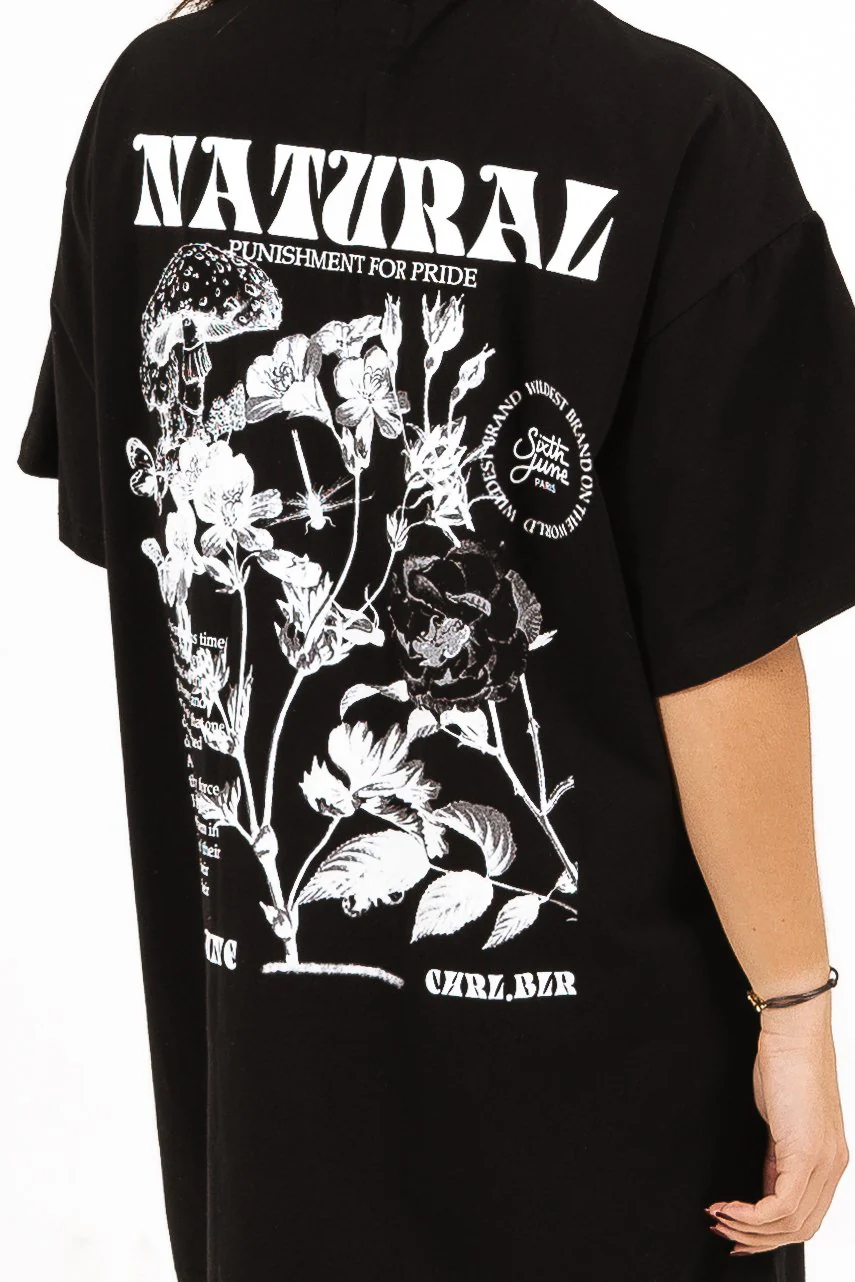 Robe t-shirt natural noir - Image 3